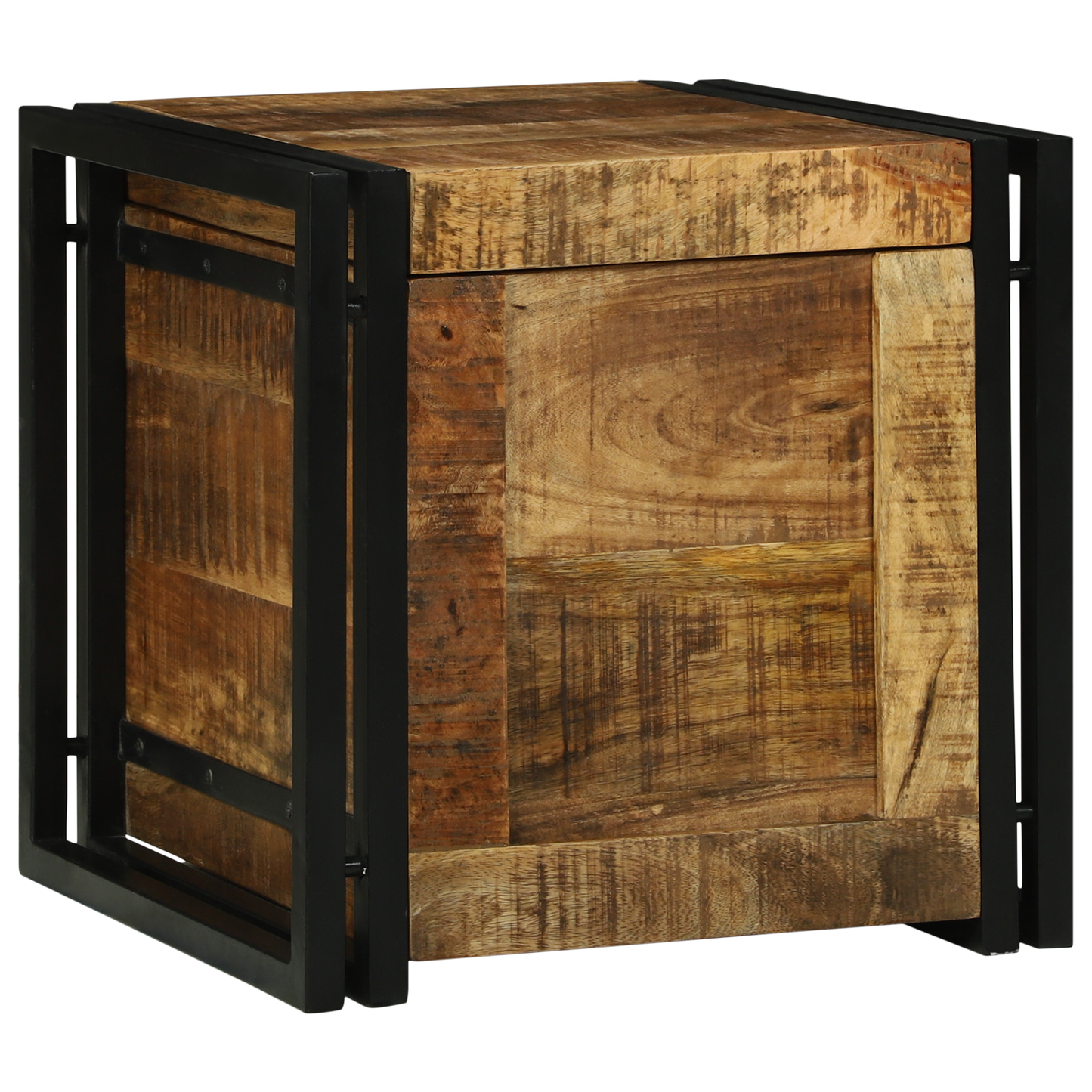 Storage Box 40x40x40 cm Solid Rough Wood Mango