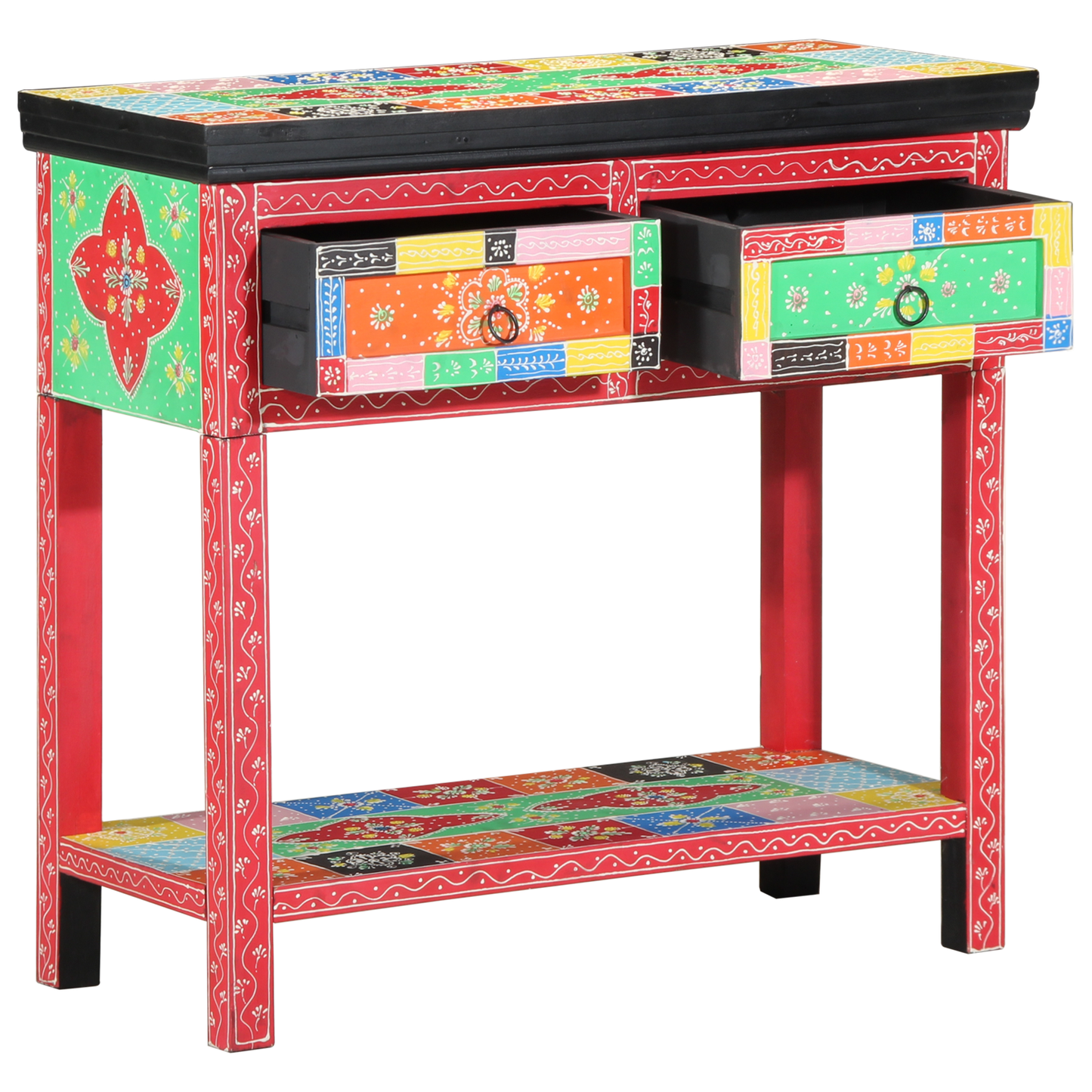 Console Table with Drawers Multicolour Engineered Wood