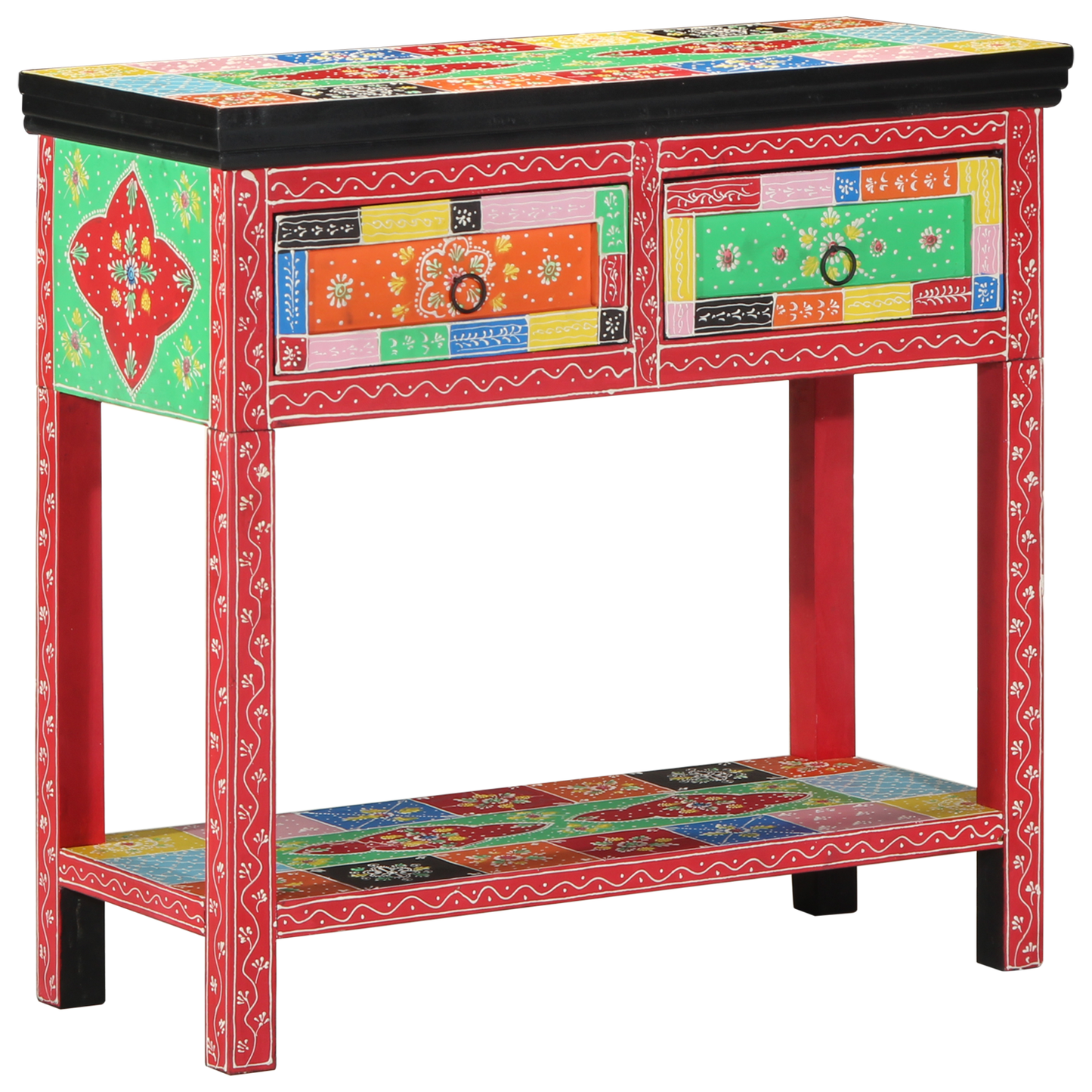 Console Table with Drawers Multicolour Engineered Wood
