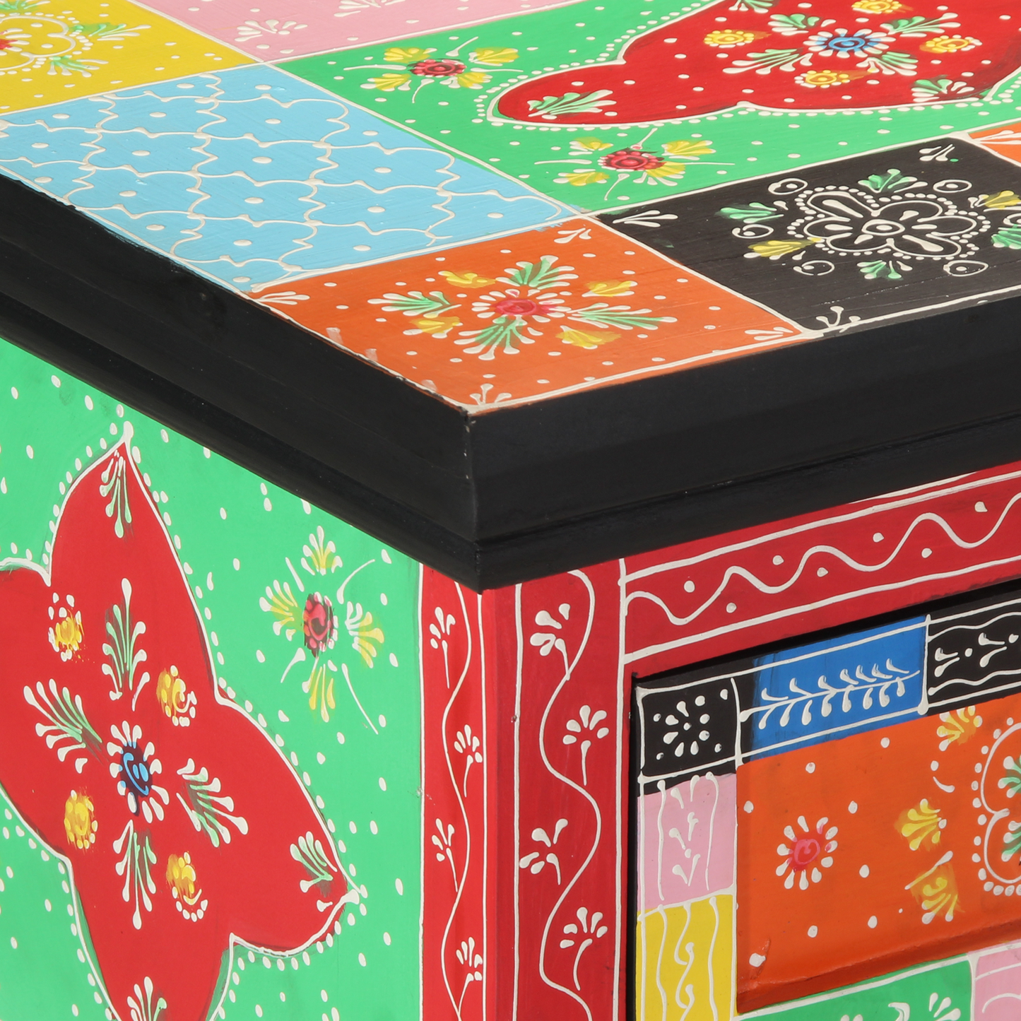 Multi-Colored Console Table 100x30x75 cm Made of Solid Mango Wood