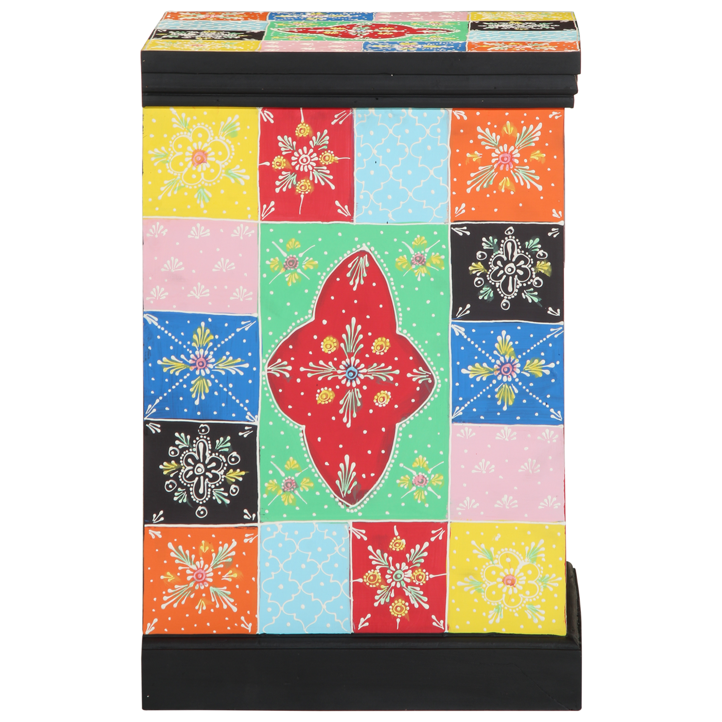 Multicolored Drawer Cabinet - 40x40x60 cm Solid Mango Wood