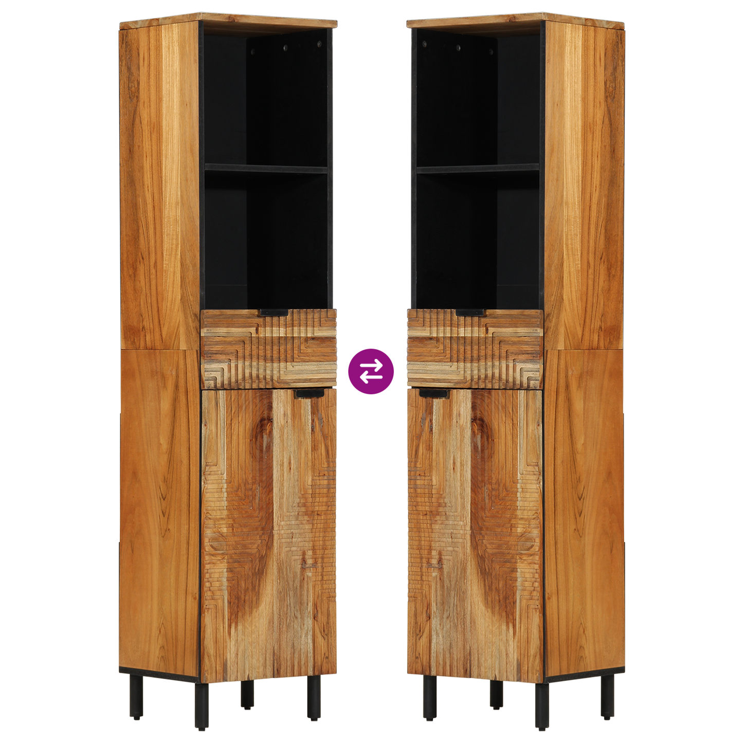 Bathroom Cabinet 38x33x160 cm Solid Wood Acacia