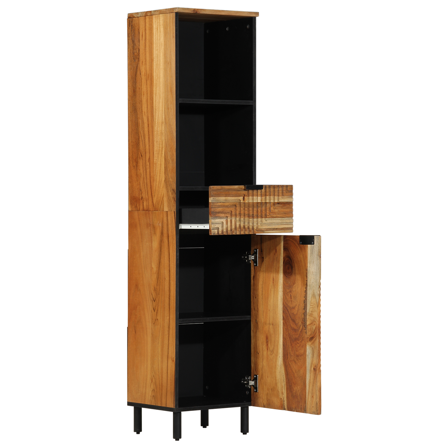 Bathroom Cabinet 38x33x160 cm Solid Wood Acacia