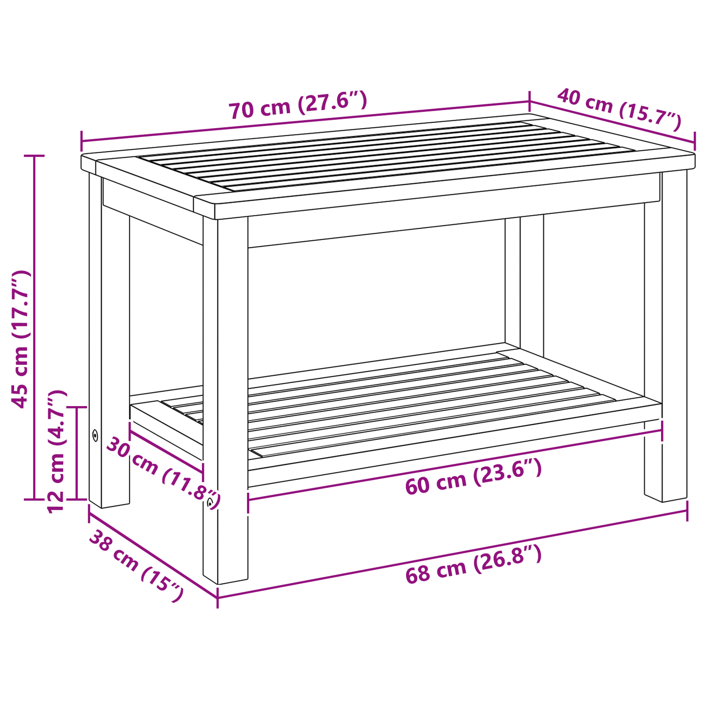 Coffee Table 90x50x45 cm Solid Acacia Wood