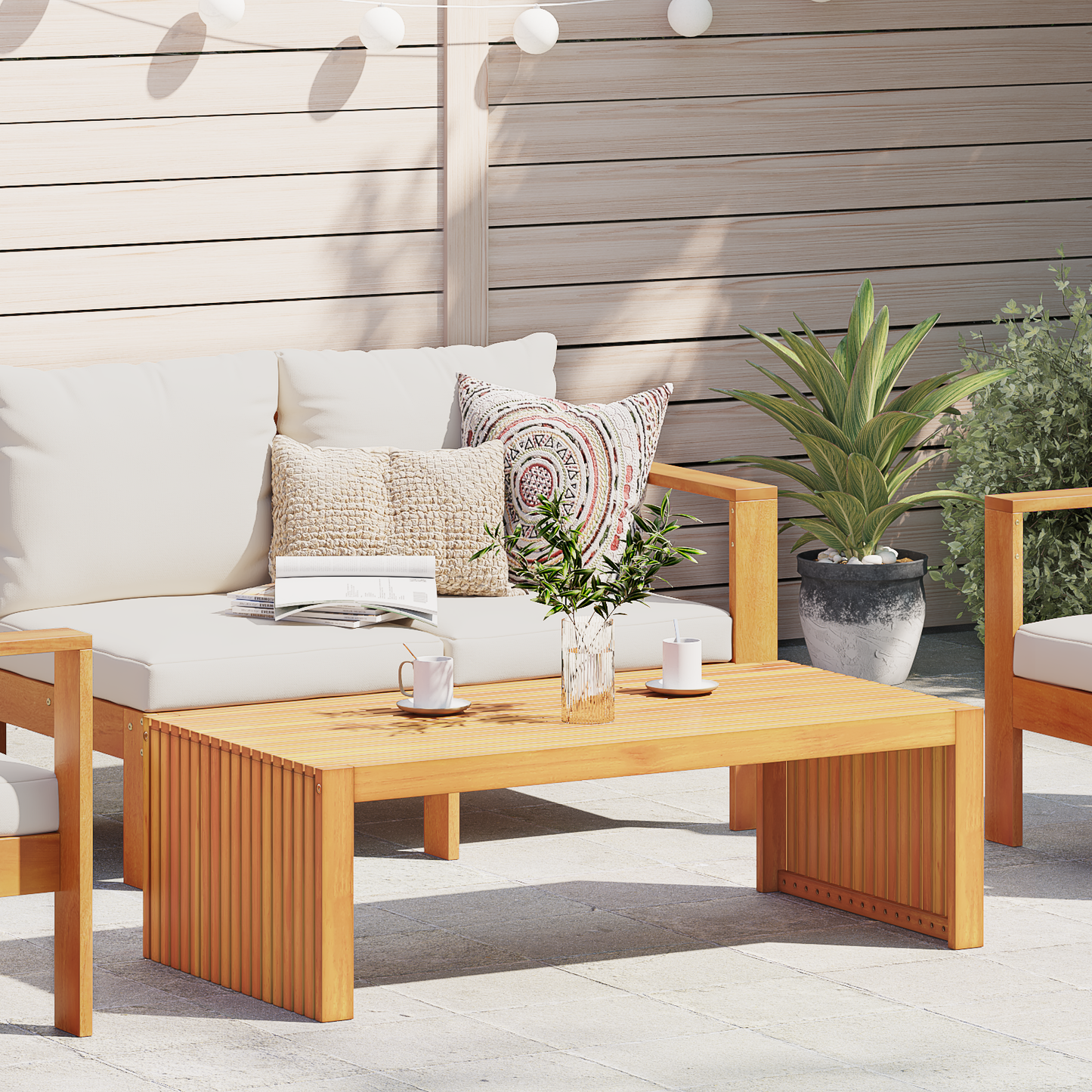 Garden Coffee Table 110x55x35 cm Solid Wood Acacia