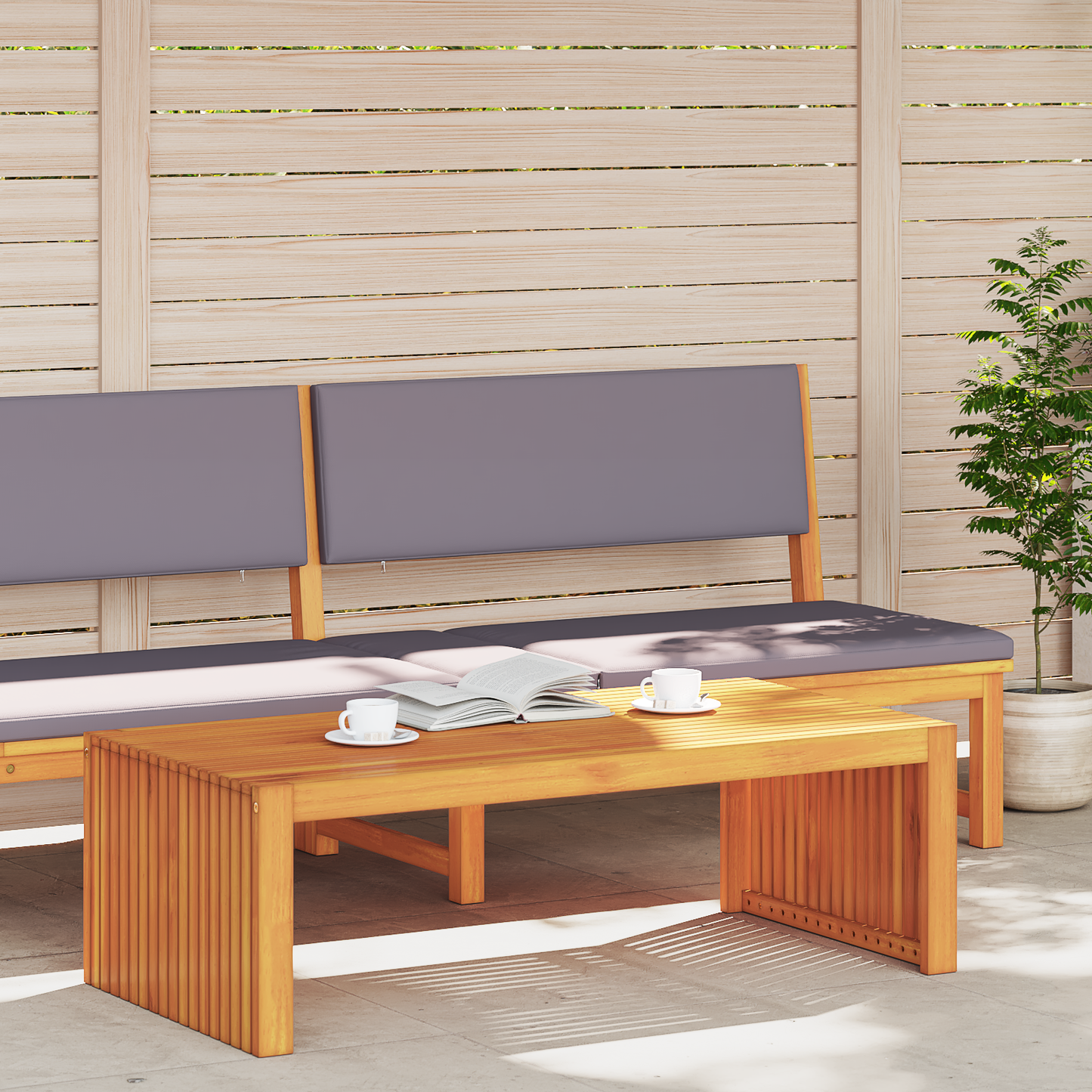 Garden Coffee Table 110x55x35 cm Solid Wood Acacia