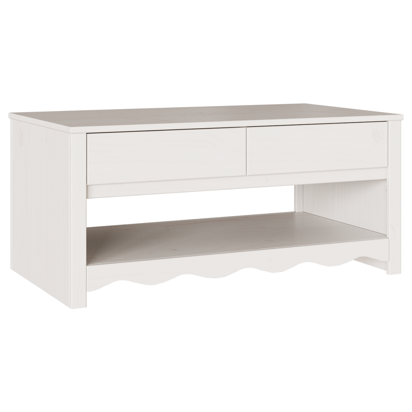Coffee Table "DRAMMEN" White 99x55x45 cm Solid Wood Pine