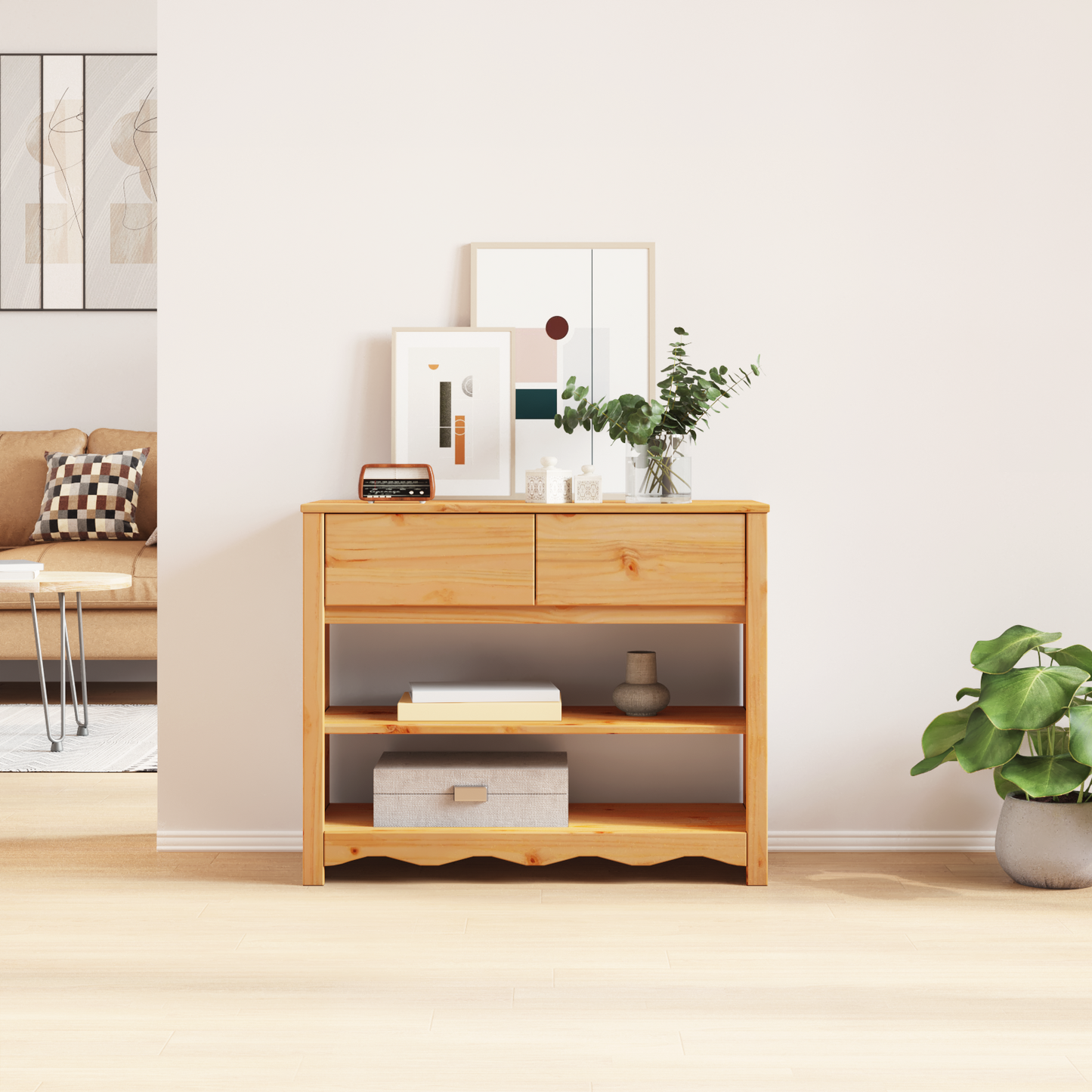 Console Table "DRAMMEN" 89,5x37x73 cm Solid Wood Pine