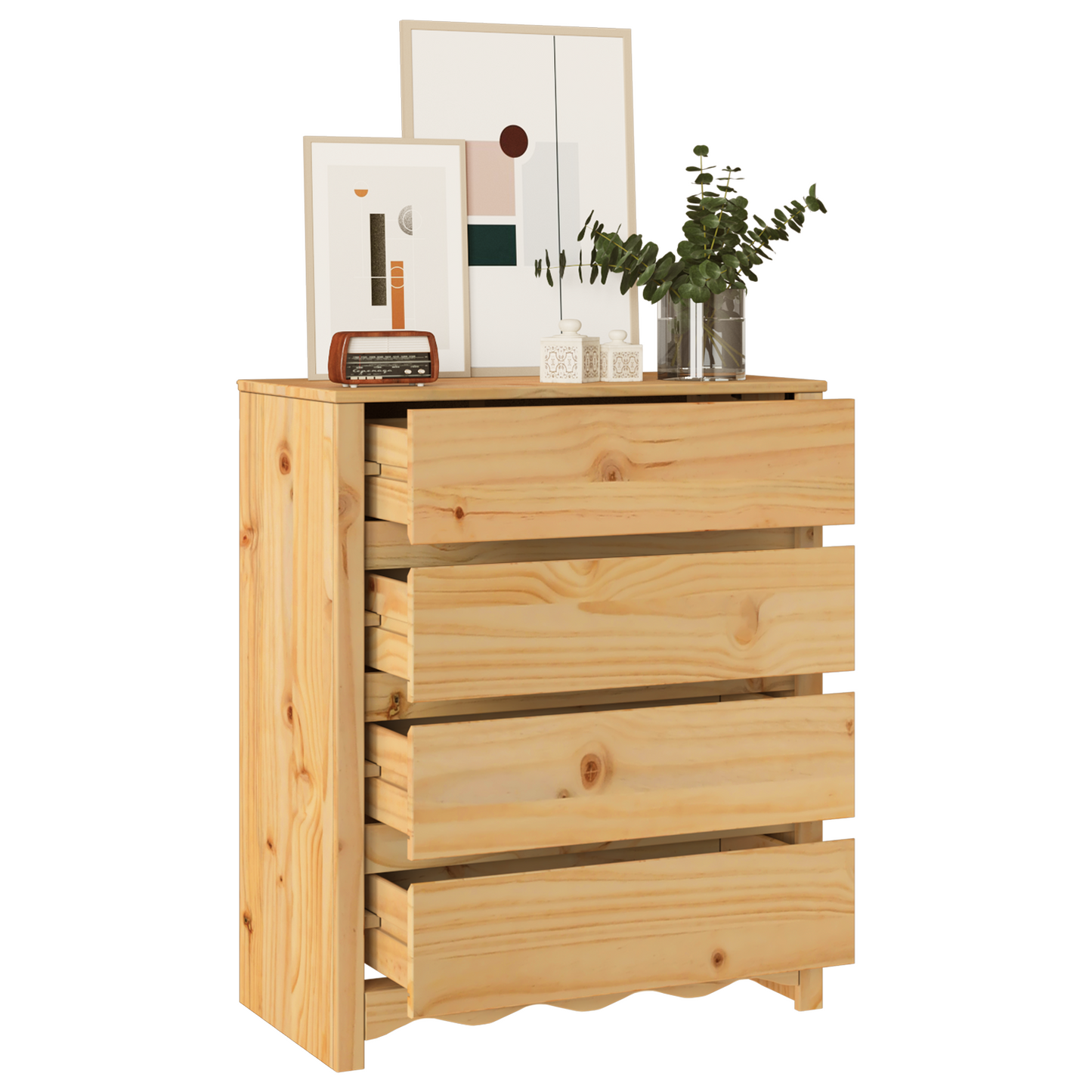 Chest of Drawers "DRAMMEN" 76,5x40x91 cm Solid Wood Pine