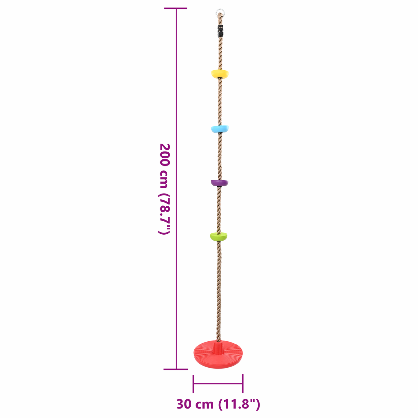 Disc Swing Red Plastic 30 x 30 x 200 cm Portable Rope Swings