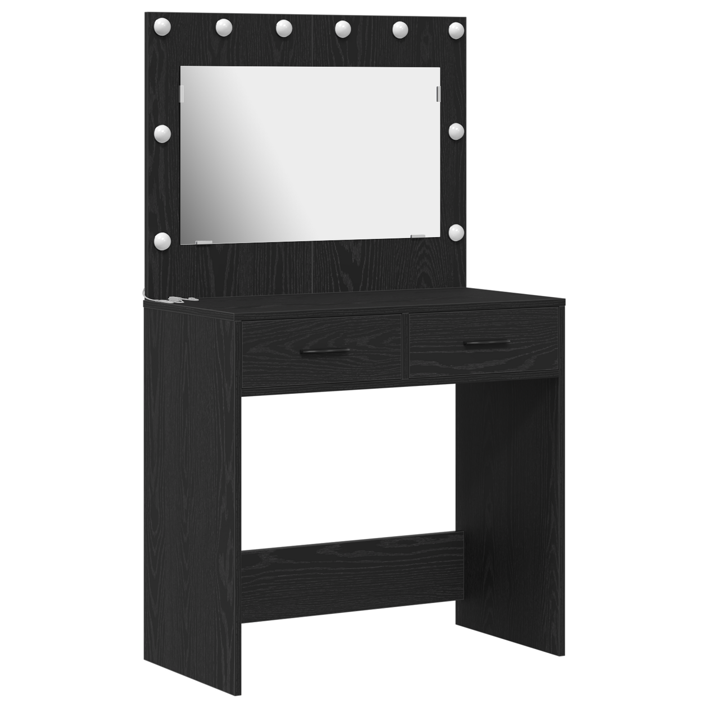 Modern Wooden Dressing Table Makeup Vanity Desk Table With 2 Drawers & LED Mirror