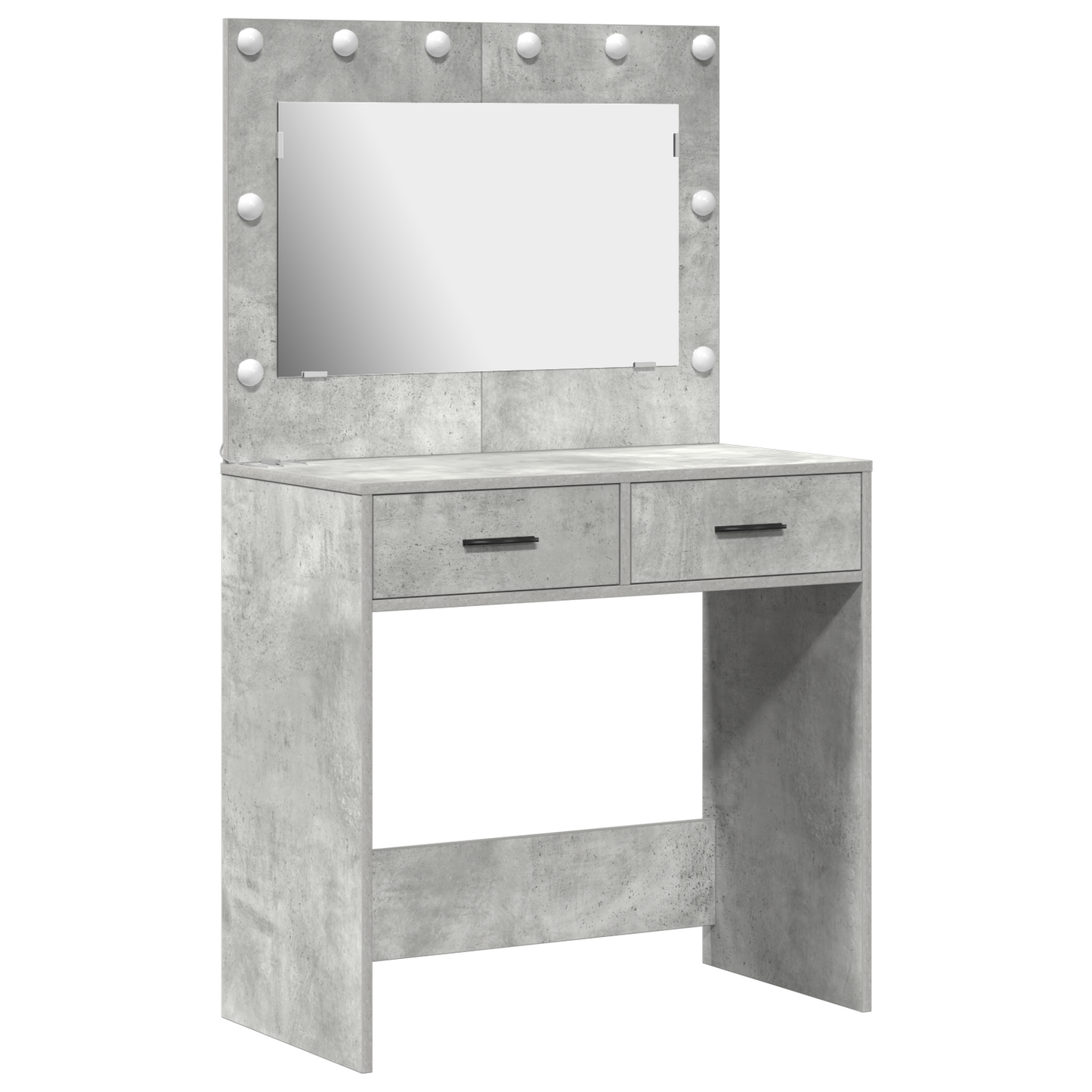 Modern Wooden Dressing Table Makeup Vanity Desk Table With 2 Drawers & LED Mirror