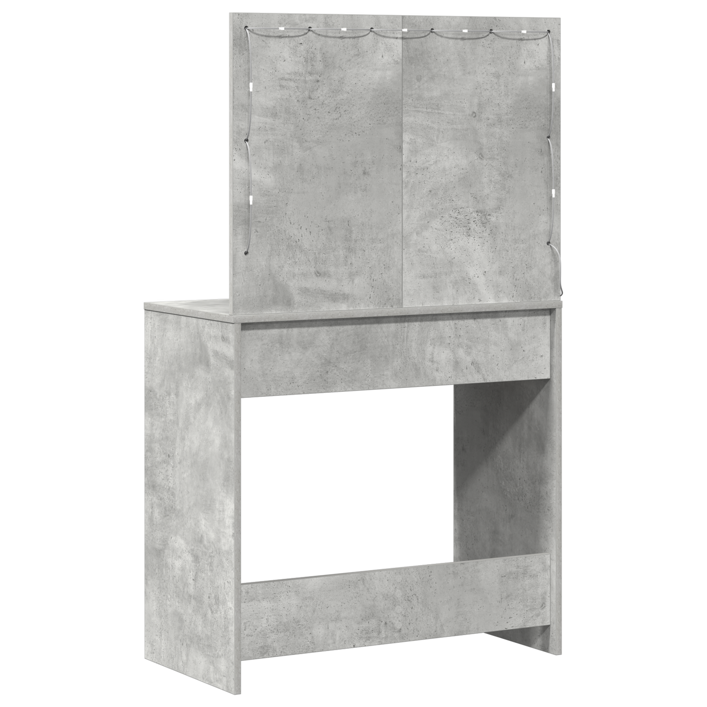 Modern Wooden Dressing Table Makeup Vanity Desk Table With 2 Drawers & LED Mirror