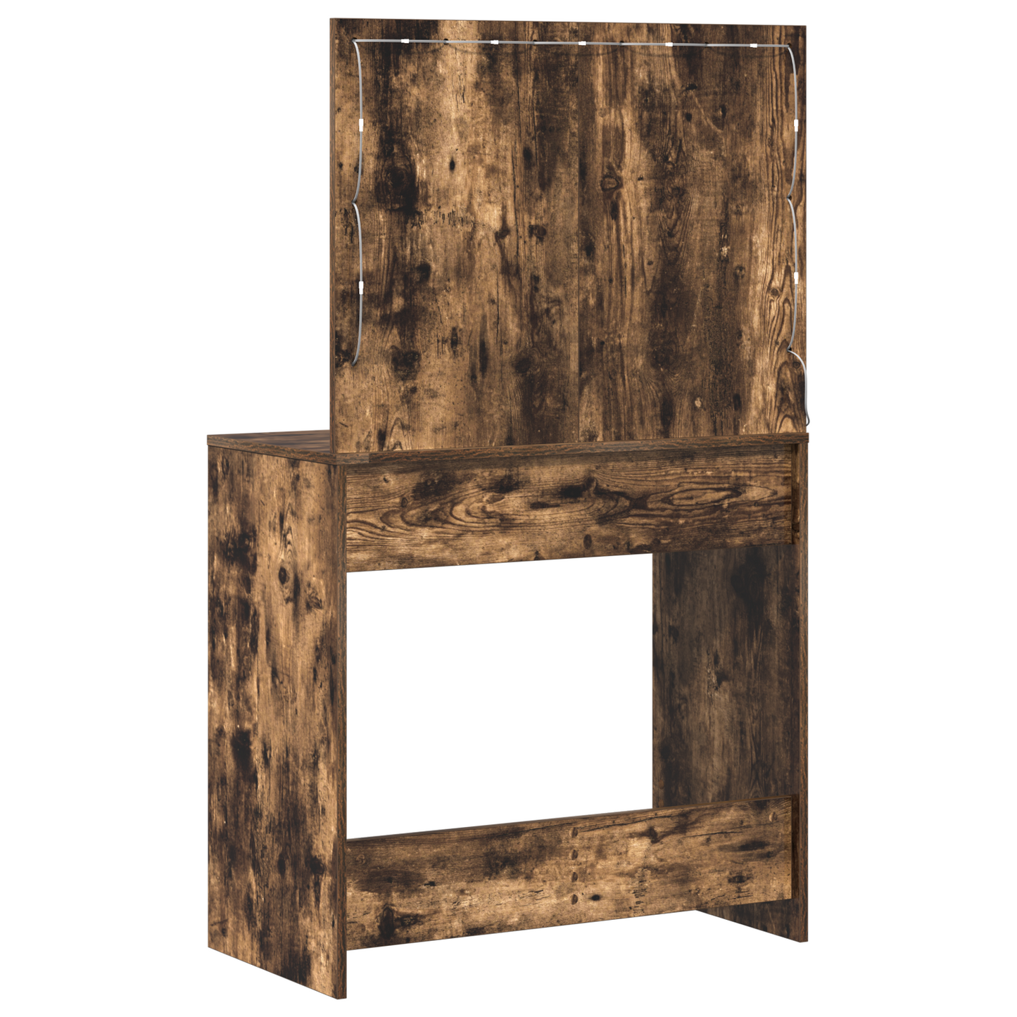 Modern Wooden Dressing Table Makeup Vanity Desk Table With 2 Drawers & LED Mirror