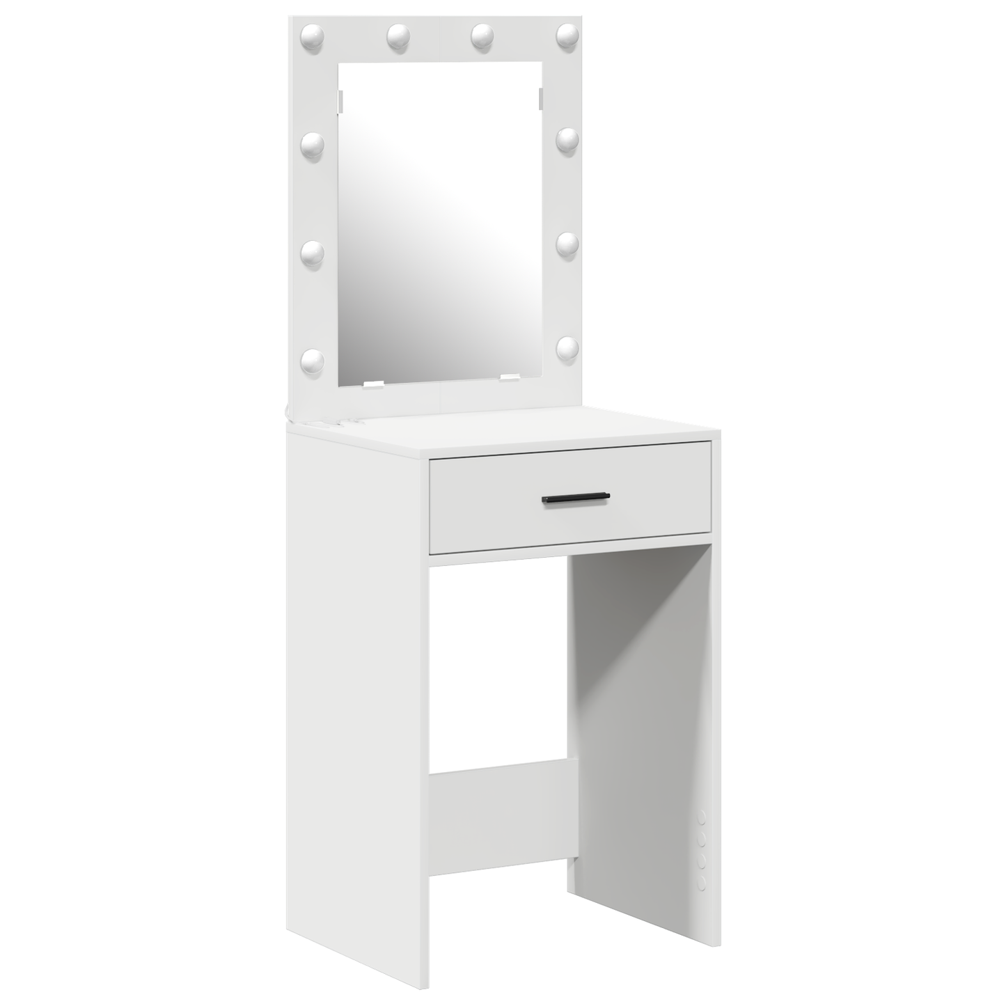 Modern Wooden Dressing Table Makeup Vanity Desk With Drawer & LED Lights Mirror