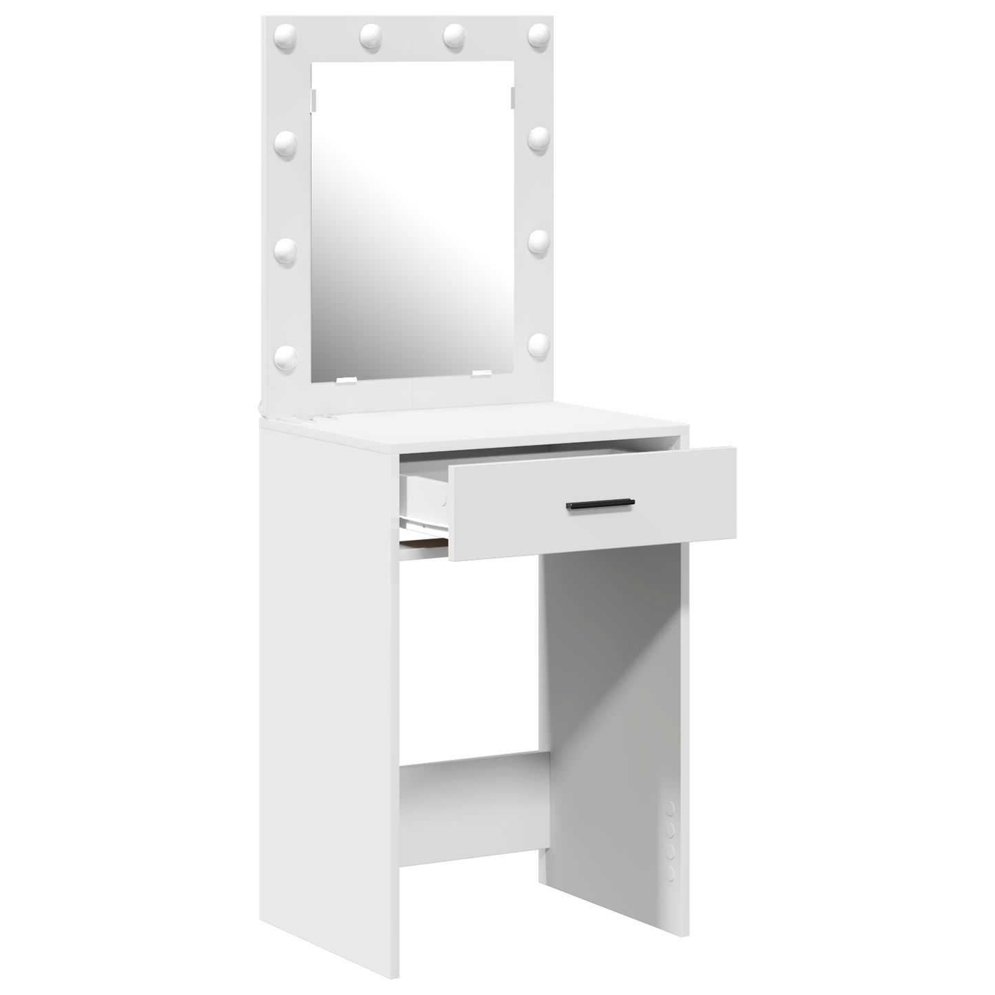 Modern Wooden Dressing Table Makeup Vanity Desk With Drawer & LED Lights Mirror