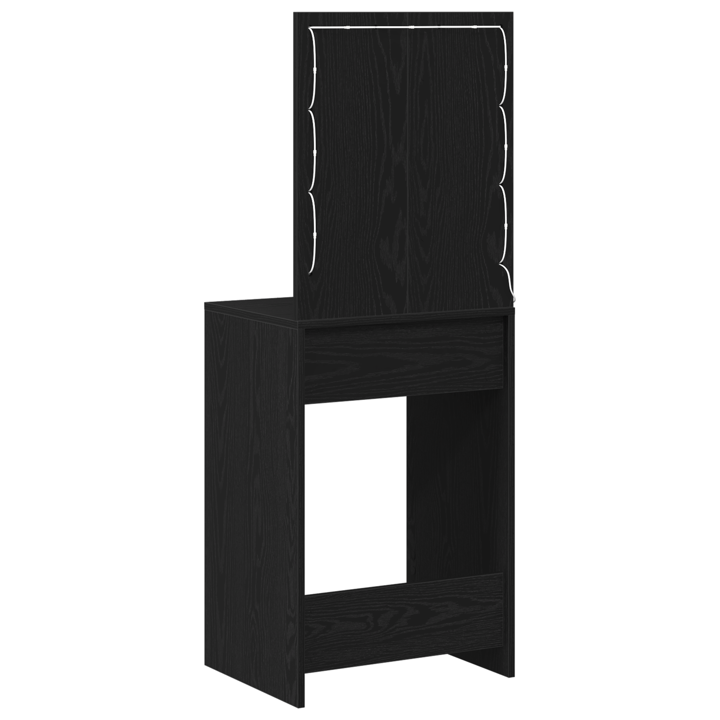Modern Wooden Dressing Table Makeup Vanity Desk With Drawer & LED Lights Mirror