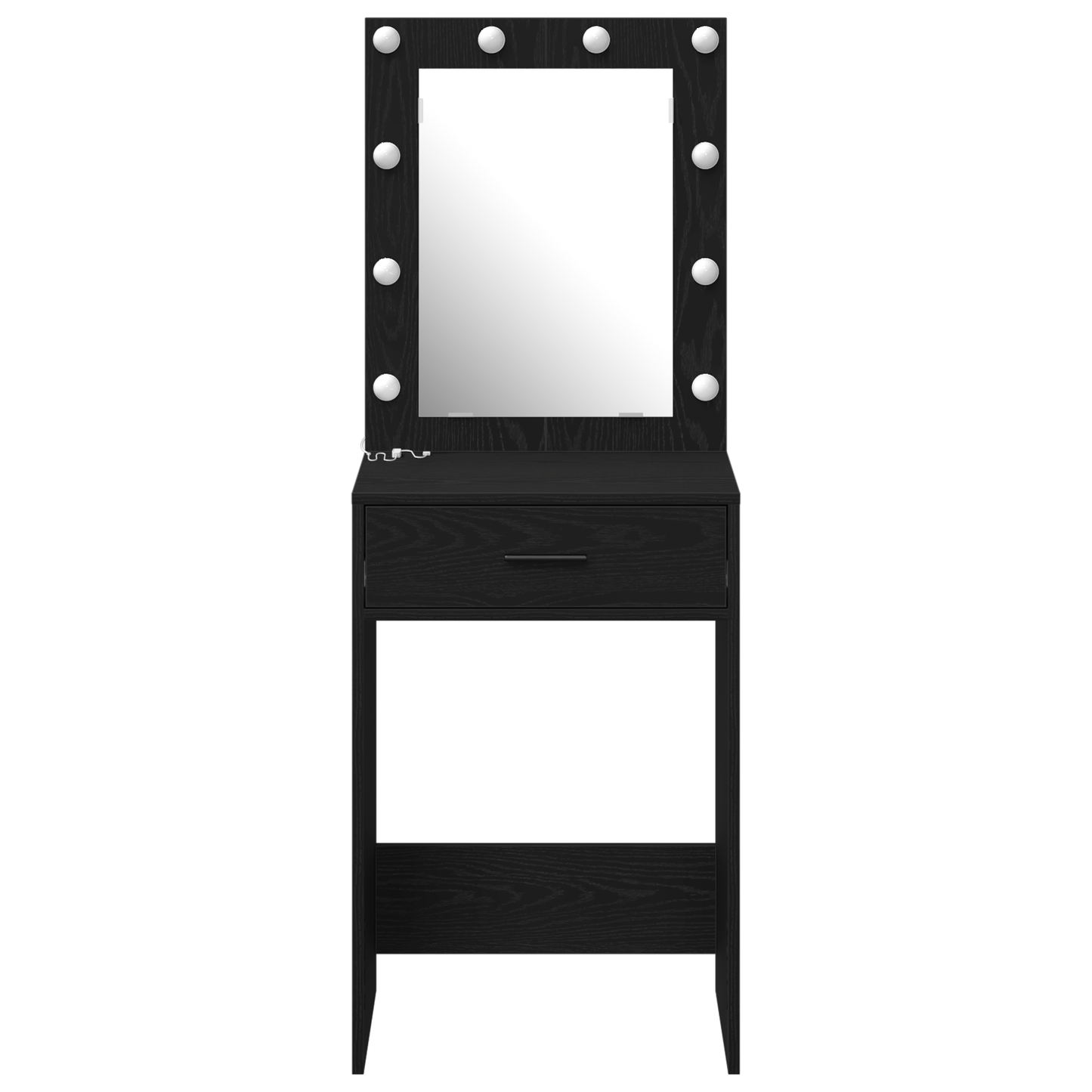 Modern Wooden Dressing Table Makeup Vanity Desk With Drawer & LED Lights Mirror