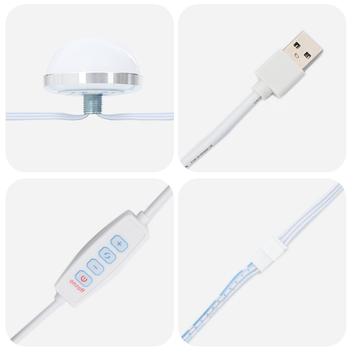 Modern Wooden Narrow Dressing Table Makeup Vanity Desk With LED Mirror & Drawer