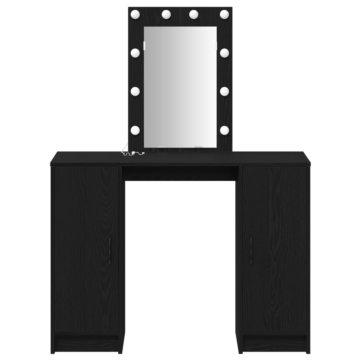 Modern Wooden Dressing Table Makeup Vanity Desk With LED Mirror & Cupoards
