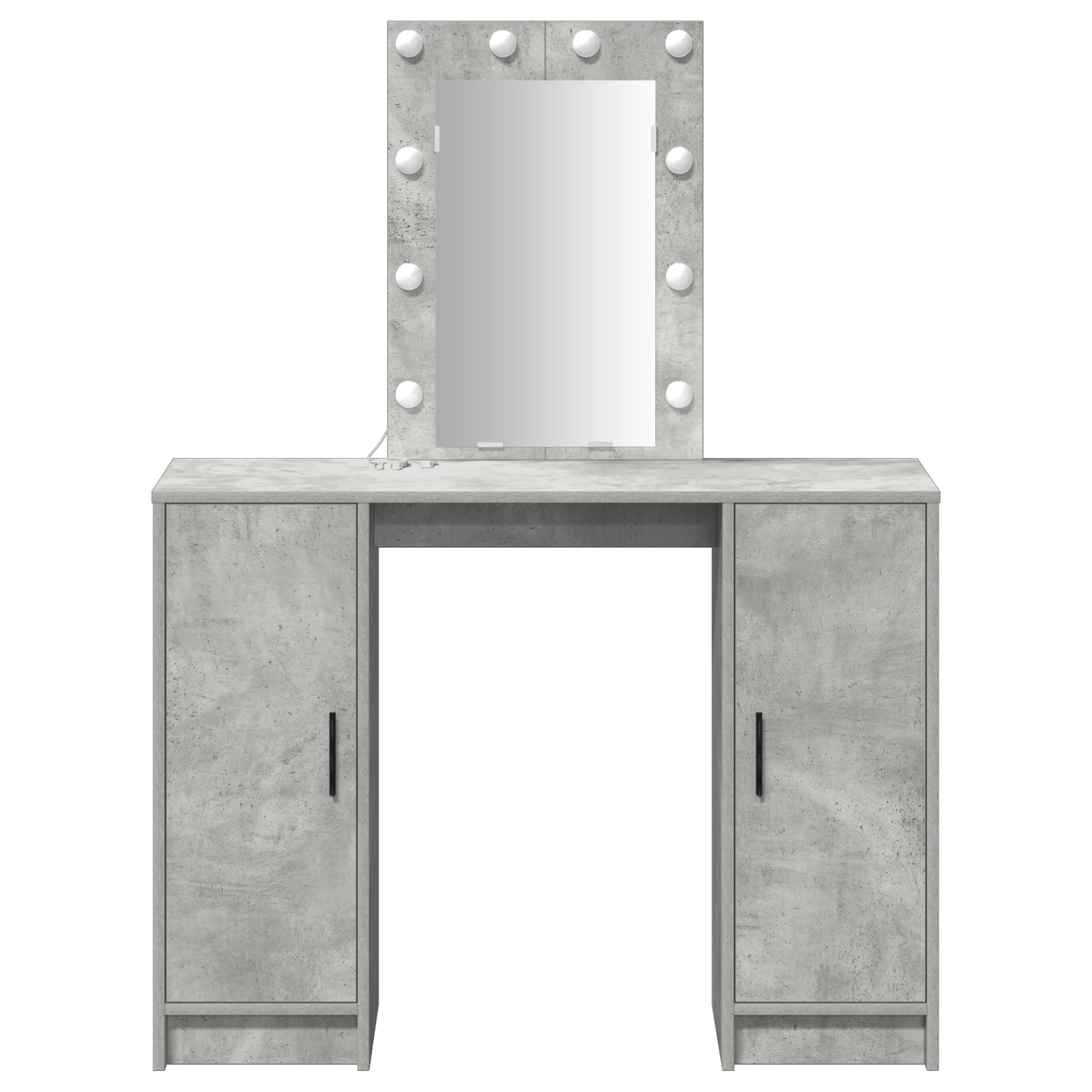Modern Wooden Dressing Table Makeup Vanity Desk With LED Mirror & Cupoards