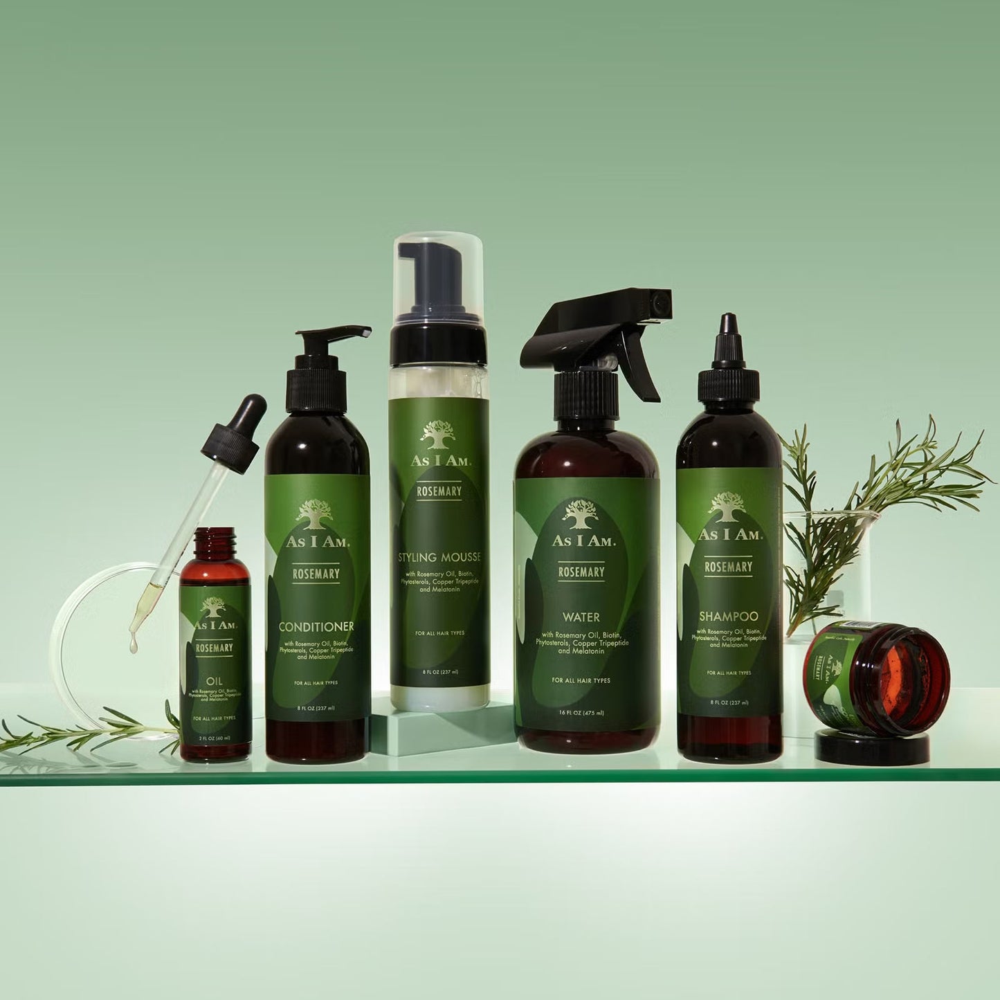 As I Am Rosemary Shampoo Hair Growth & Scalp Health for Curly, Coily & Wavy Hair 237ml/8.01 oz