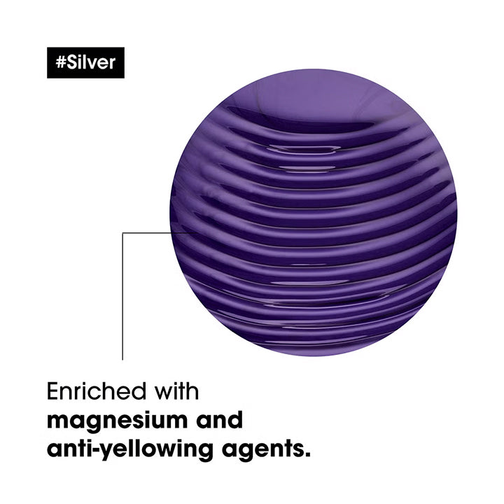 L'Oréal Professionnel Serié Expert Silver Shampoo Anti-Yellow Tones for Grey, White or Light Blonde Hair 500 ml/16.91 oz