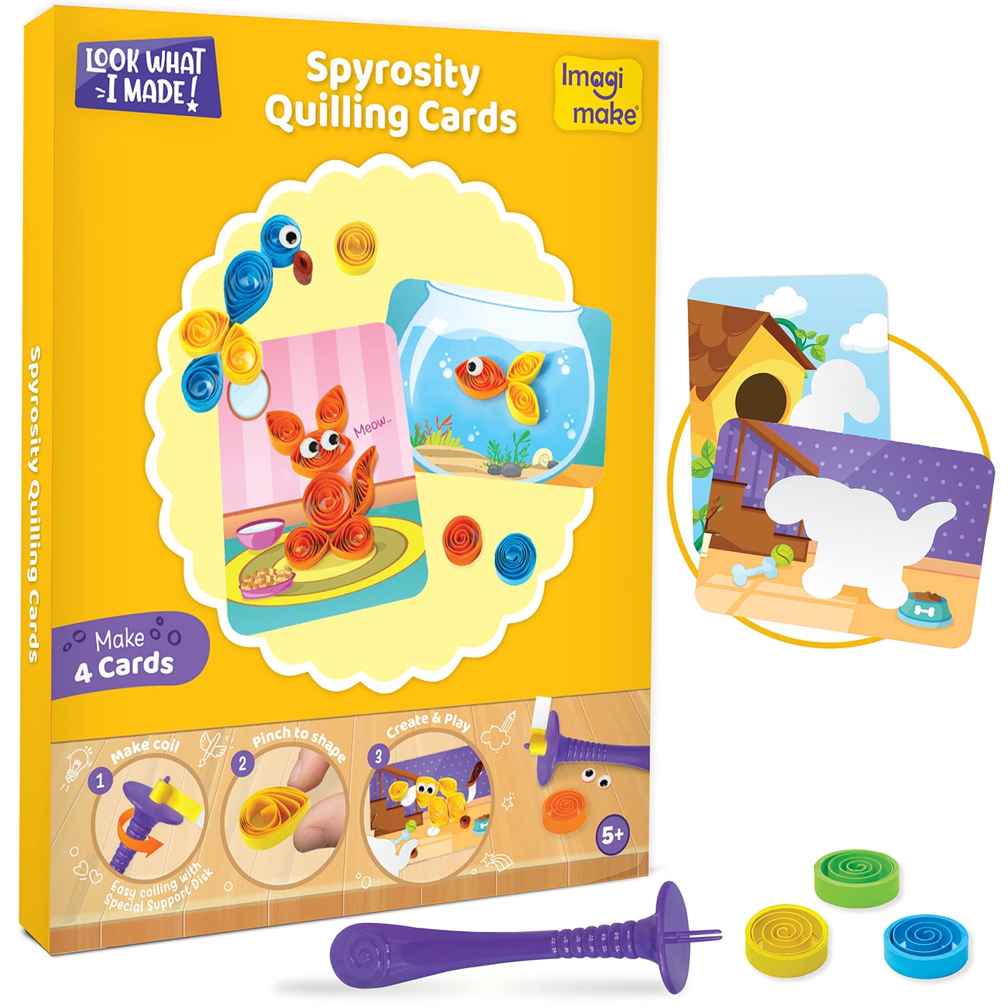 Imagimake 5-in-1 Awesome Craft Kit – 15+ Projects for Kids Aged 4–8 | Mess-Free Creative Fun
