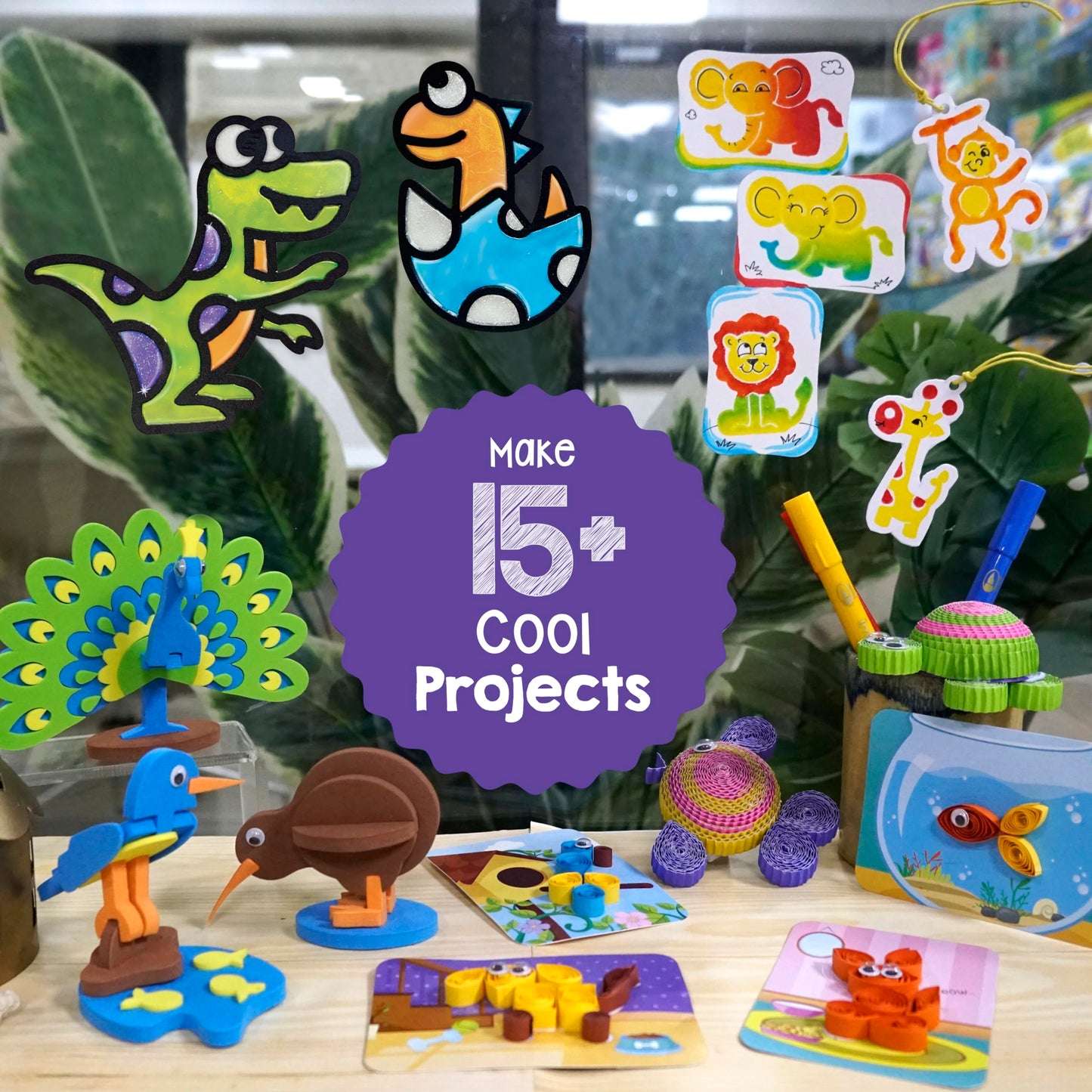 Imagimake 5-in-1 Awesome Craft Kit – 15+ Projects for Kids Aged 4–8 | Mess-Free Creative Fun