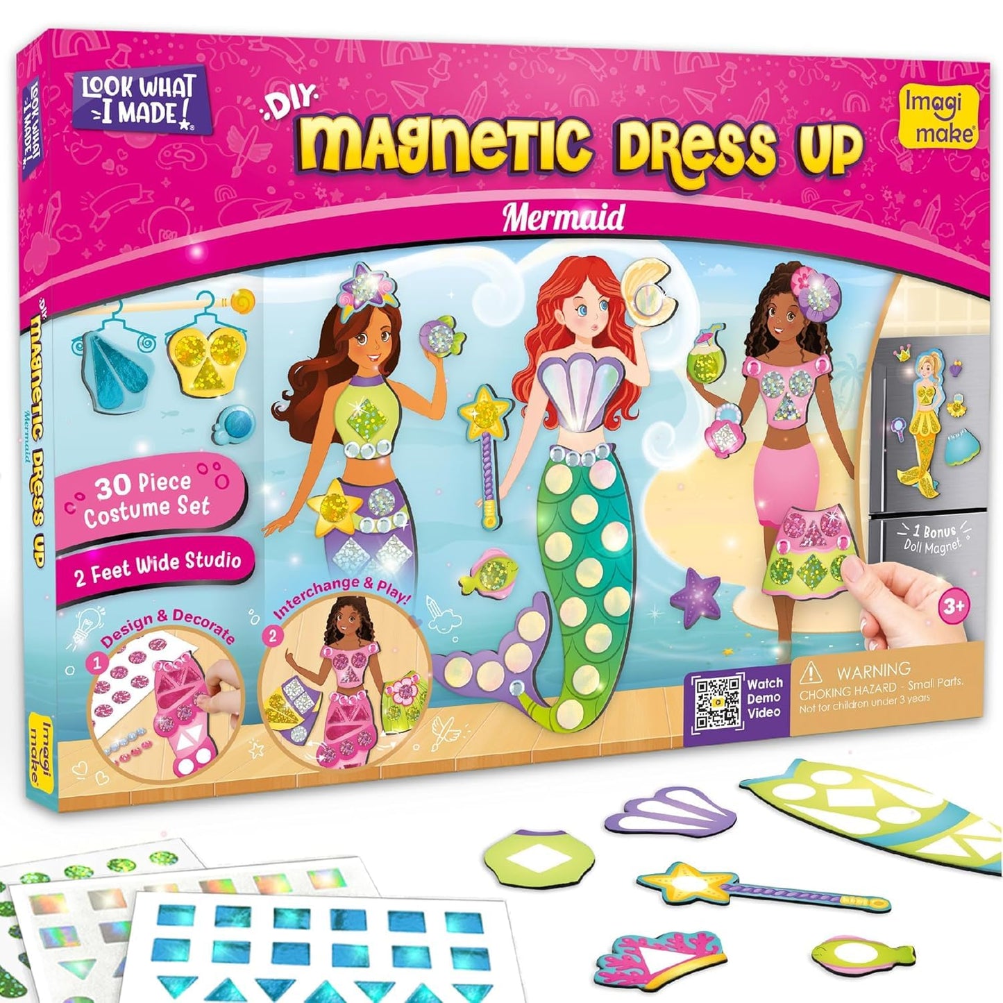 Imagimake DIY Magnetic Dress-Up Mermaid Kit – 30 Outfits & Accessories