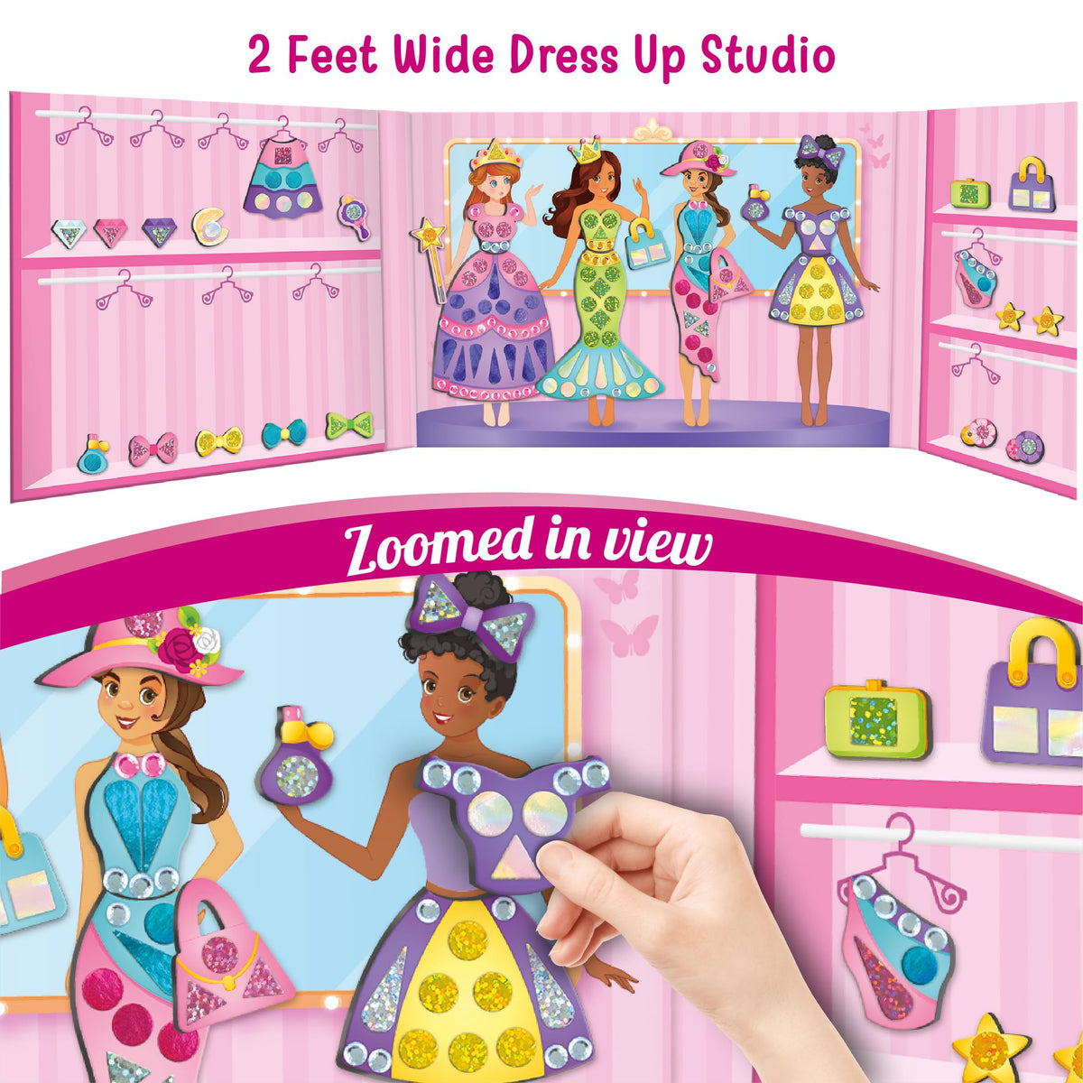 Imagimake DIY Magnetic Dress-Up Princess | 30-Piece Magnetic Dress-Up Toys for Kids