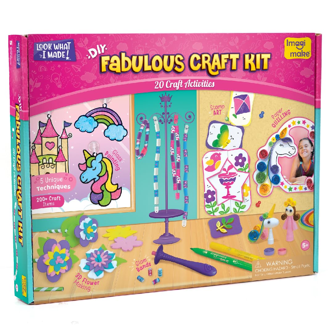 Imagimake Fabulous Craft Kit – 20 Activities for Kids 5–8 | Unicorn DIY Set