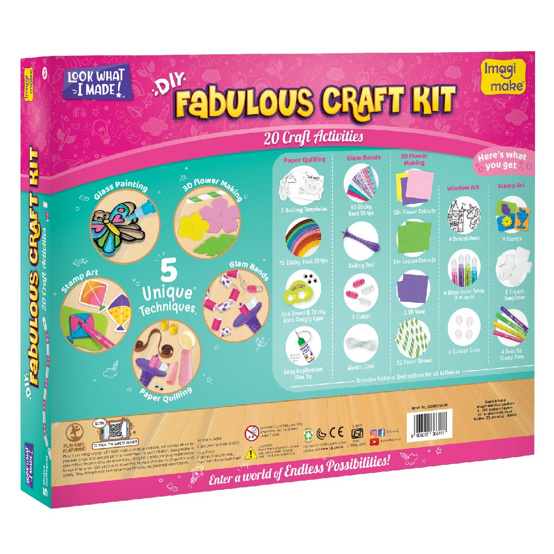 Imagimake Fabulous Craft Kit – 20 Activities for Kids 5–8 | Unicorn DIY Set