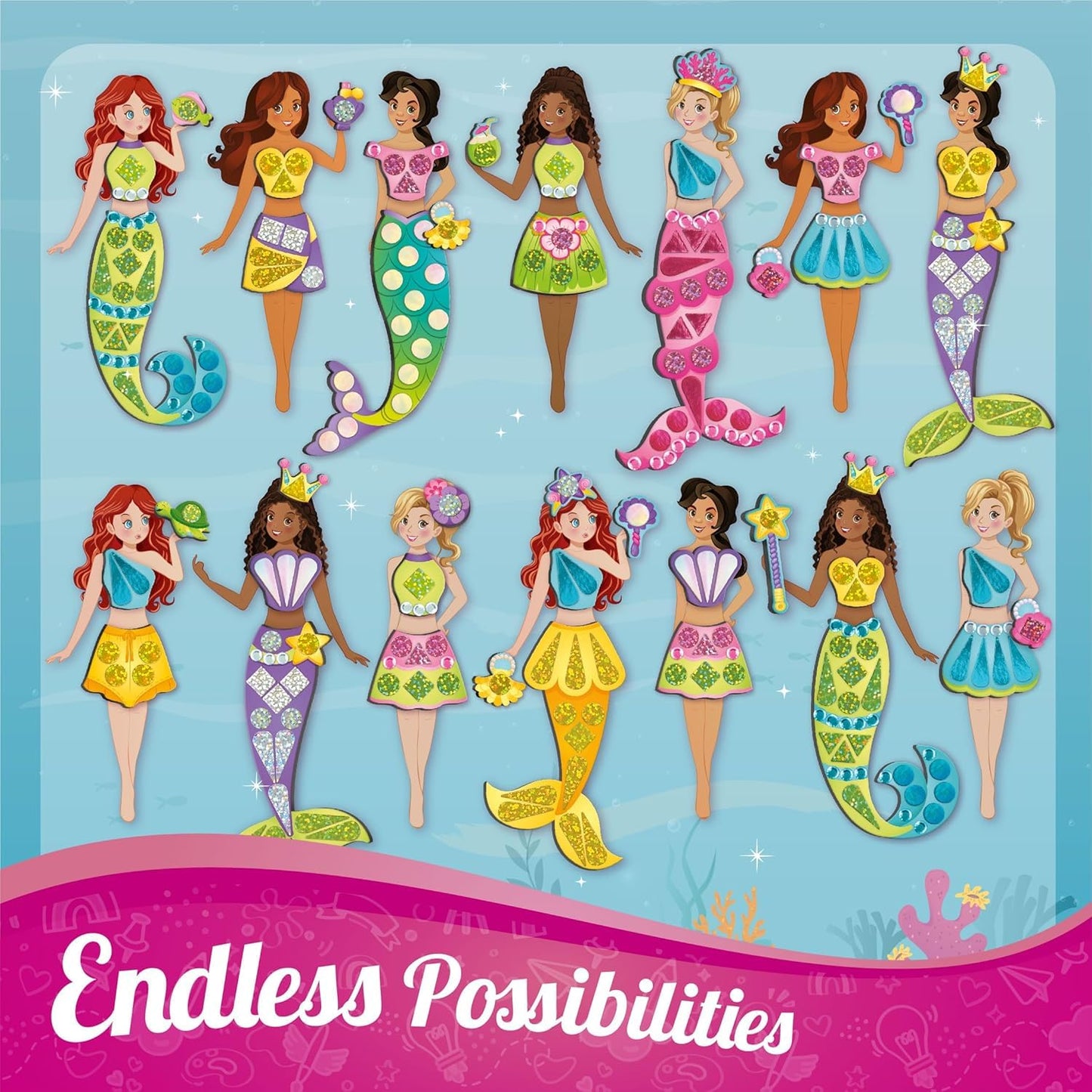 Imagimake DIY Magnetic Dress-Up Mermaid Kit – 30 Outfits & Accessories