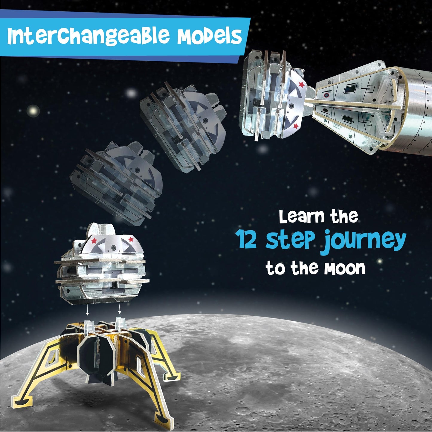 Imagimake Mapology: Man's Journey to Moon – NASA Apollo 11 Model Kit for Kids 8-13