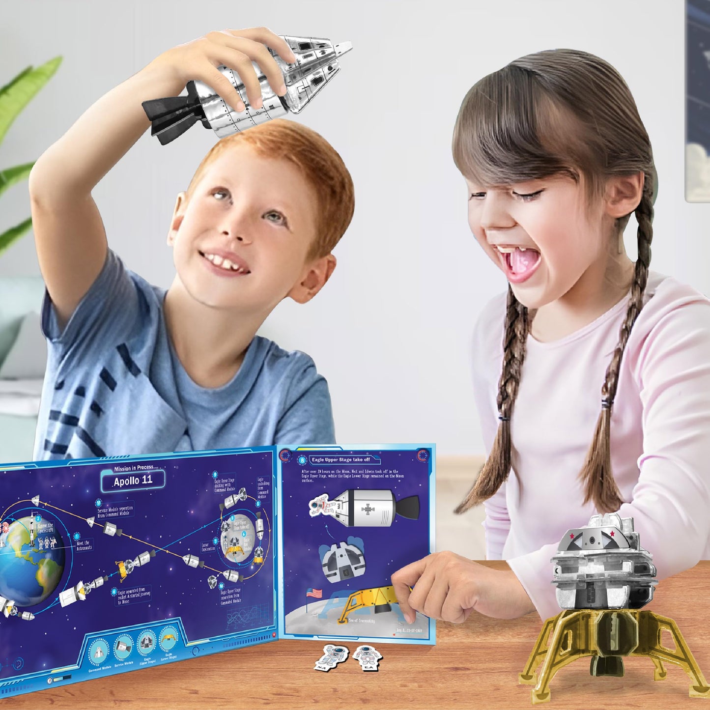 Imagimake Mapology: Man's Journey to Moon – NASA Apollo 11 Model Kit for Kids 8-13