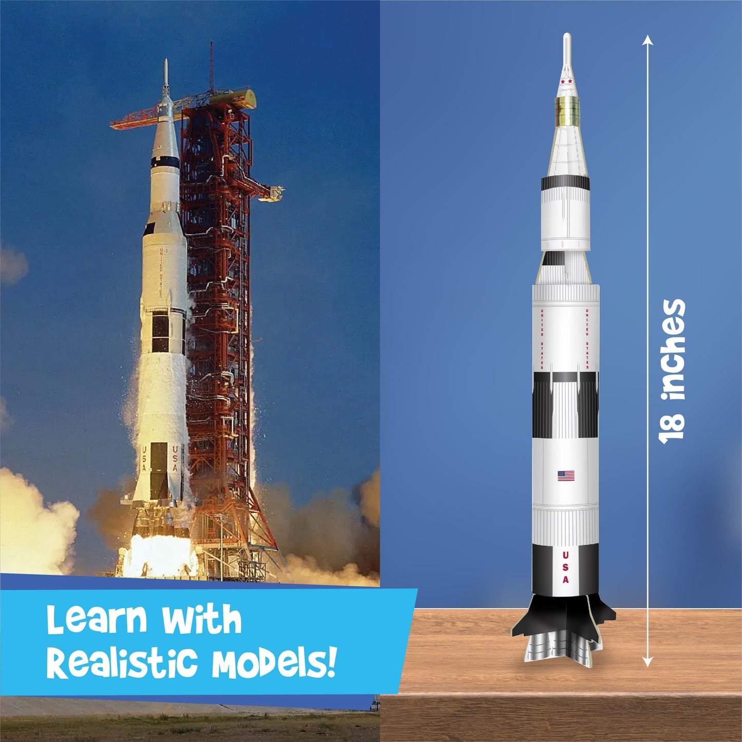Imagimake Mapology: Man's Journey to Moon – NASA Apollo 11 Model Kit for Kids 8-13