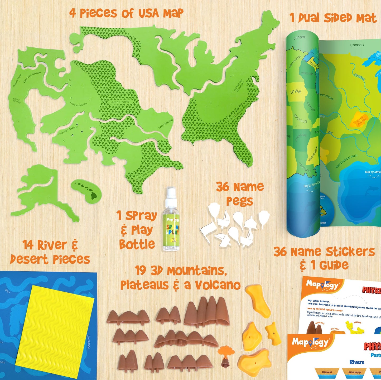 Imagimake Mapology USA Puzzle – 3D Physical Features Map for Kids 8–13