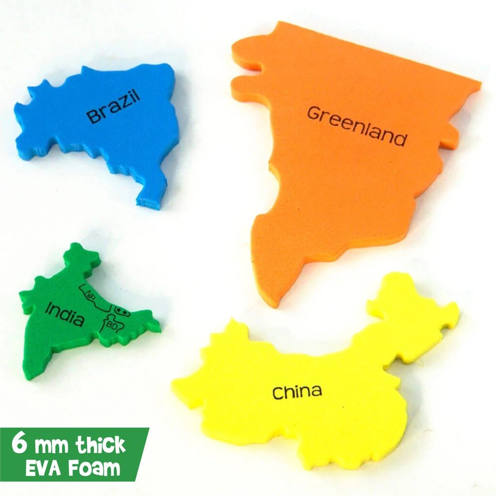 Imagimake Mapology World Map Puzzle – 65 Country Pieces, 3 Foam Frames, Educational Geography Toy for Kids 4 and Up