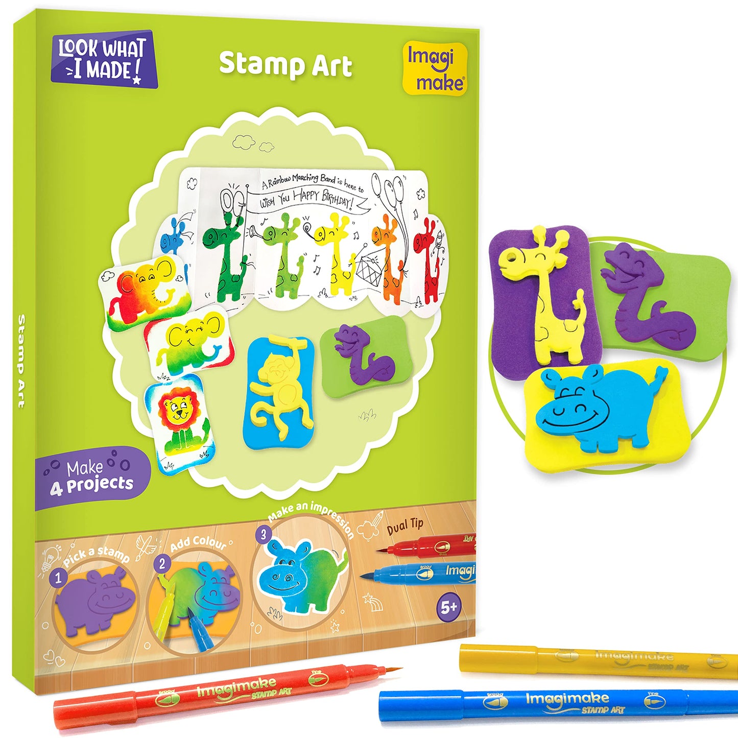 Imagimake 5-in-1 Awesome Craft Kit – 15+ Projects for Kids Aged 4–8 | Mess-Free Creative Fun