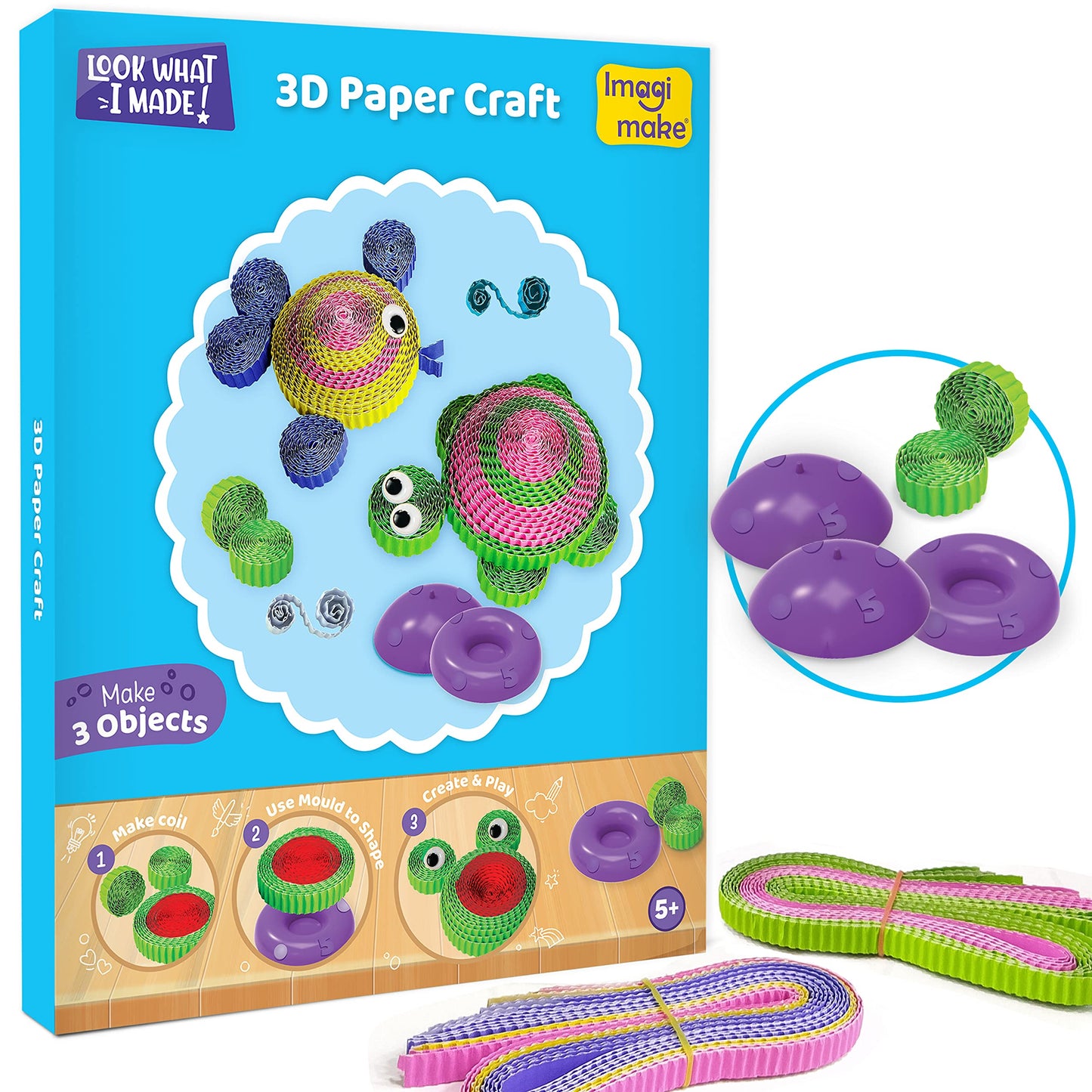 Imagimake 5-in-1 Awesome Craft Kit – 15+ Projects for Kids Aged 4–8 | Mess-Free Creative Fun