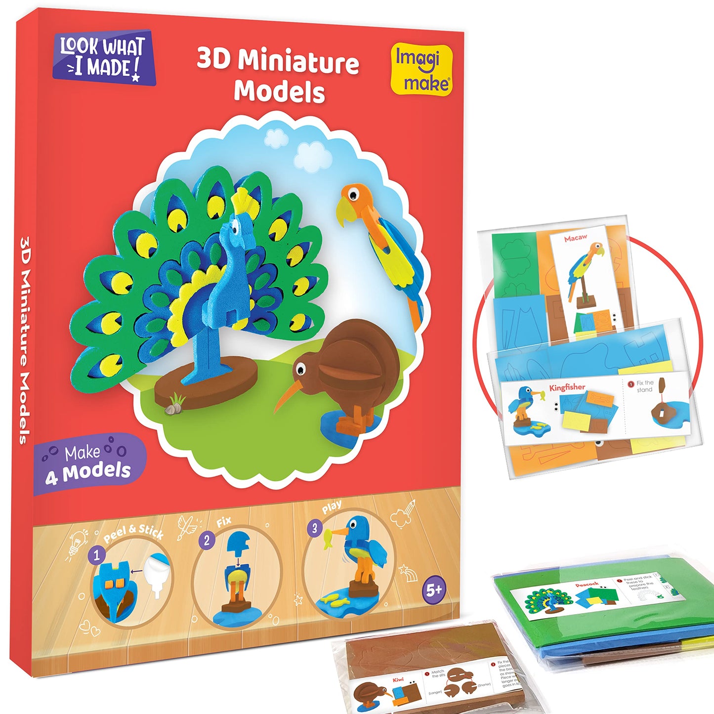 Imagimake 5-in-1 Awesome Craft Kit – 15+ Projects for Kids Aged 4–8 | Mess-Free Creative Fun