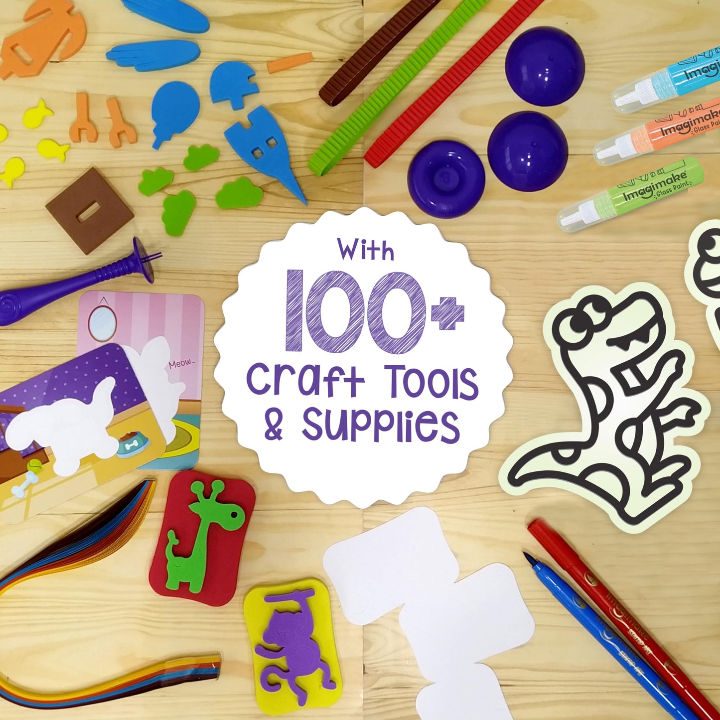 Imagimake 5-in-1 Awesome Craft Kit – 15+ Projects for Kids Aged 4–8 | Mess-Free Creative Fun
