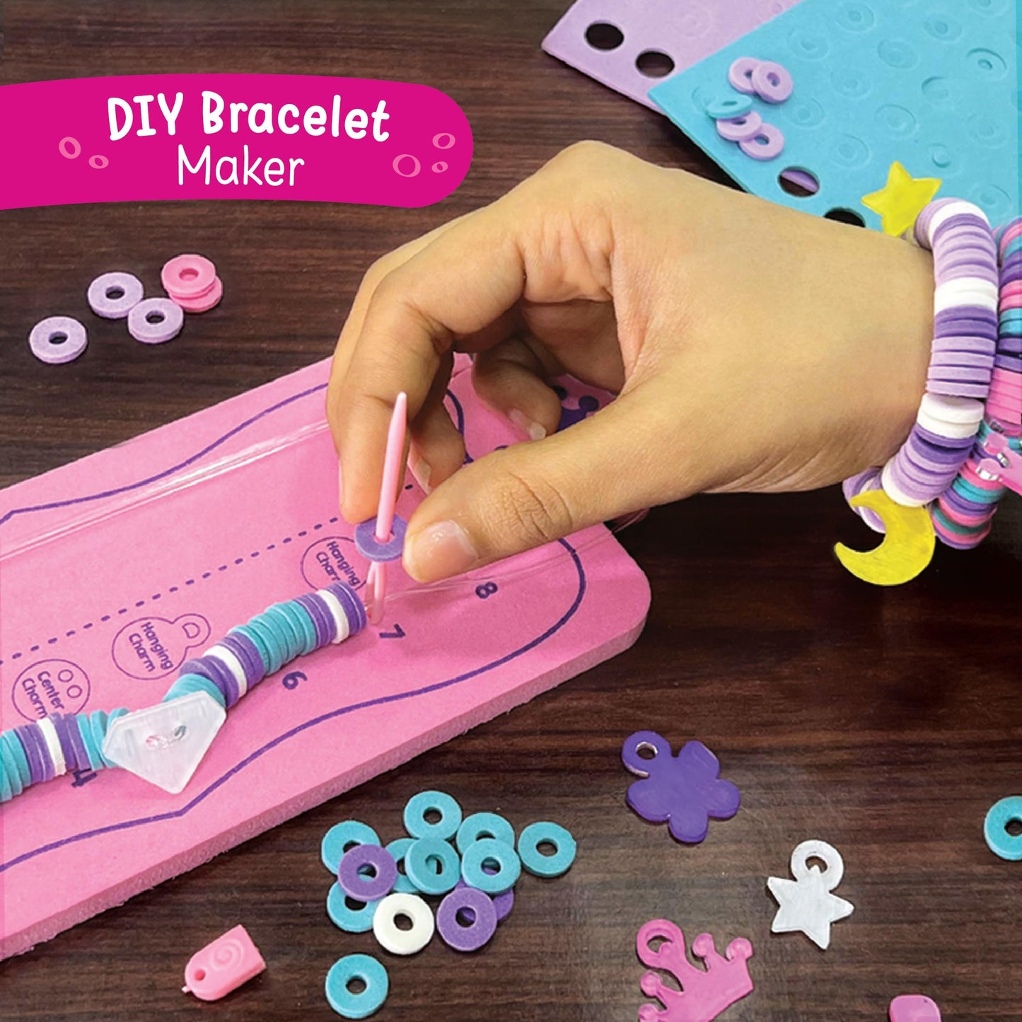 Imagimake Princess Craft Kit | 10 Mess-Free DIY Activities for Girls 5+ | Bracelet Making, Unicorn Pouch & Frame