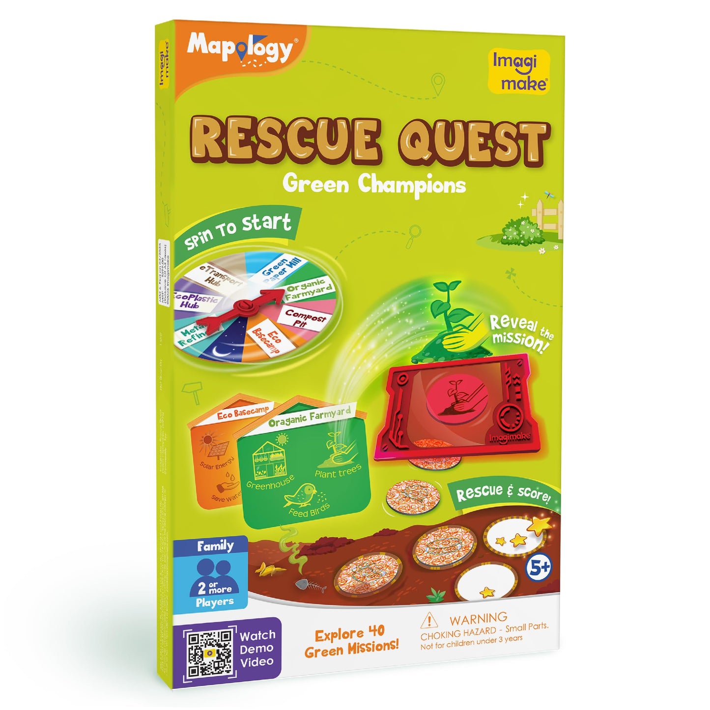 Imagimake Rescue Quest – Green Champions | Eco Education Board Game for Kids 5-10