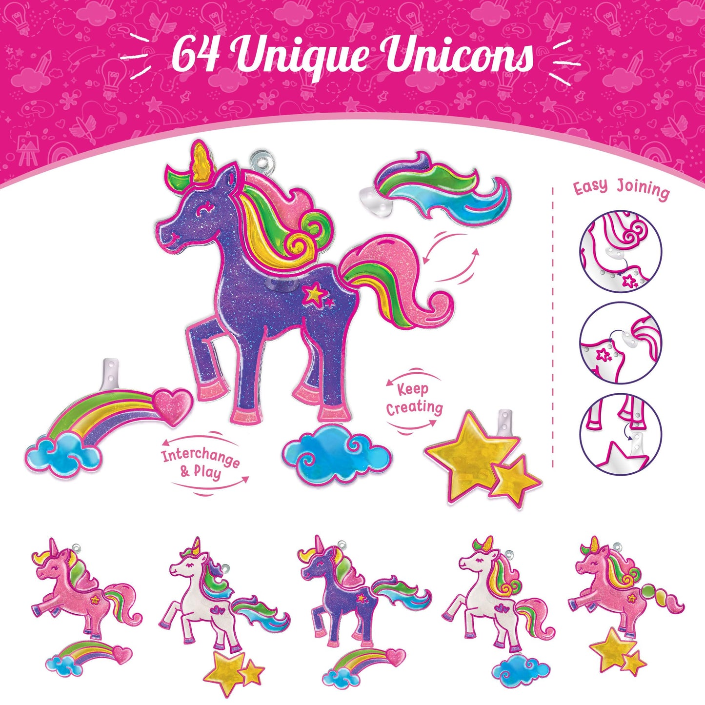 Imagimake Window Art Princess & Unicorn Suncatcher Kit for Kids 5–8