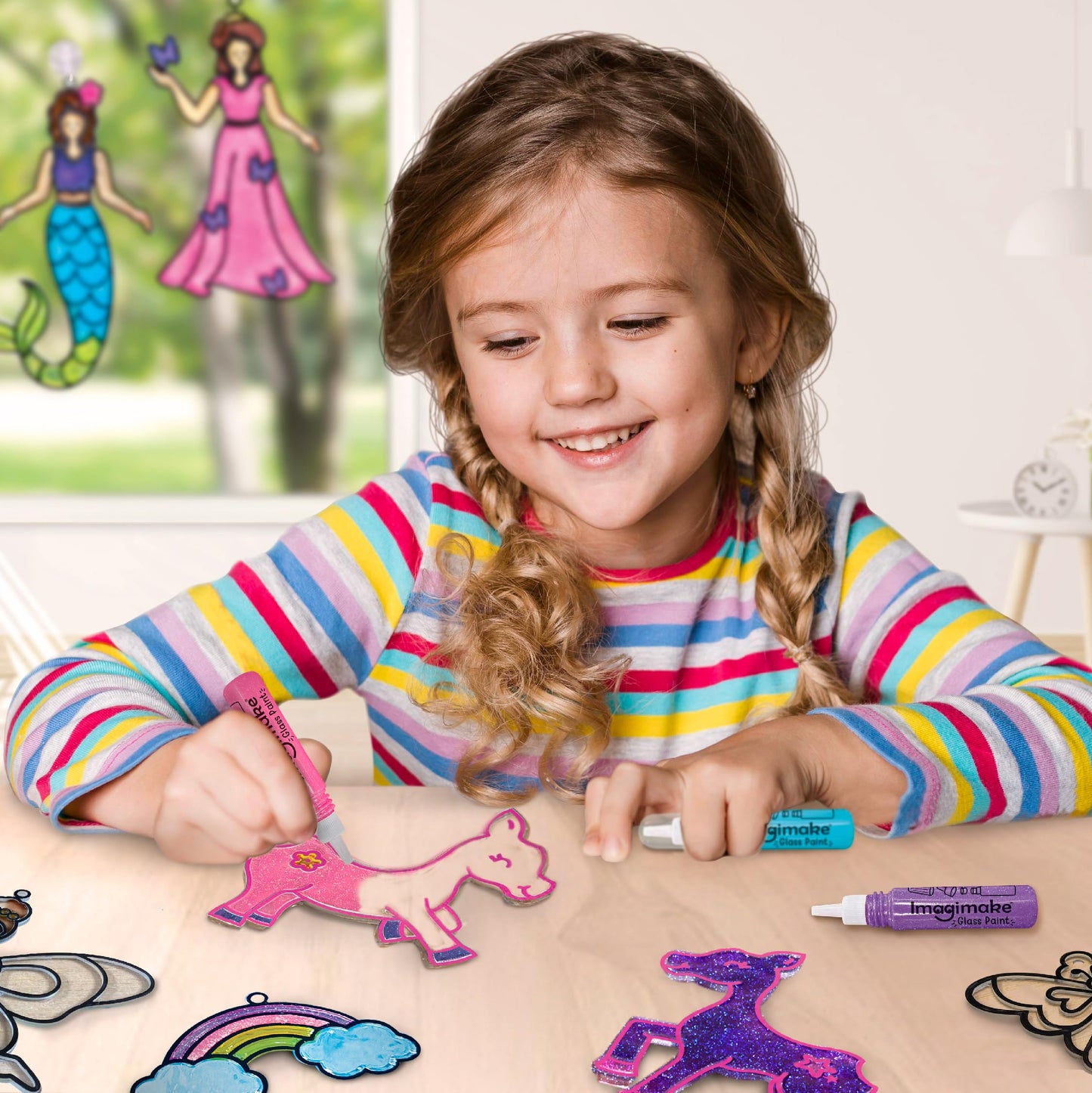 Imagimake Window Art Princess & Unicorn Suncatcher Kit for Kids 5–8