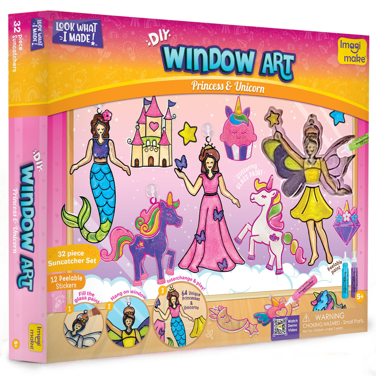 Imagimake Window Art Princess & Unicorn Suncatcher Kit for Kids 5–8