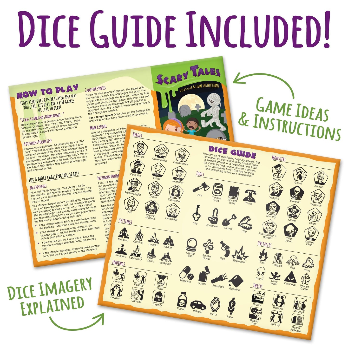 Story Time Dice: Scary Tales - Glows in the Dark | Imagination Generation