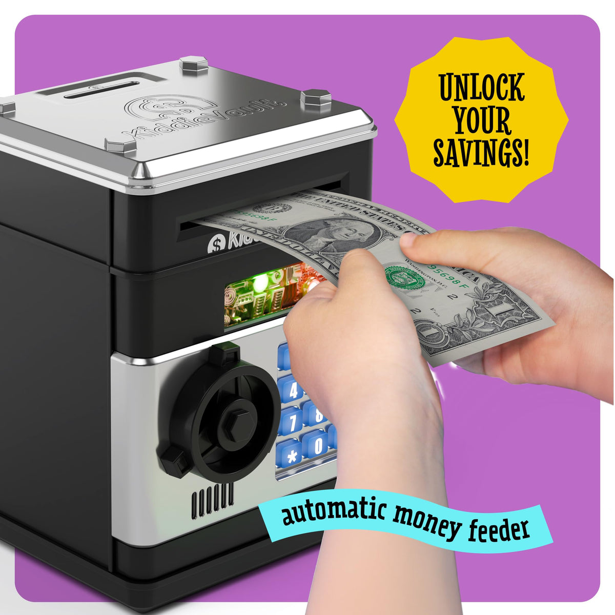 Imagineers KiddieVault: Electronic Piggy Bank with Passcode & ATM Safe